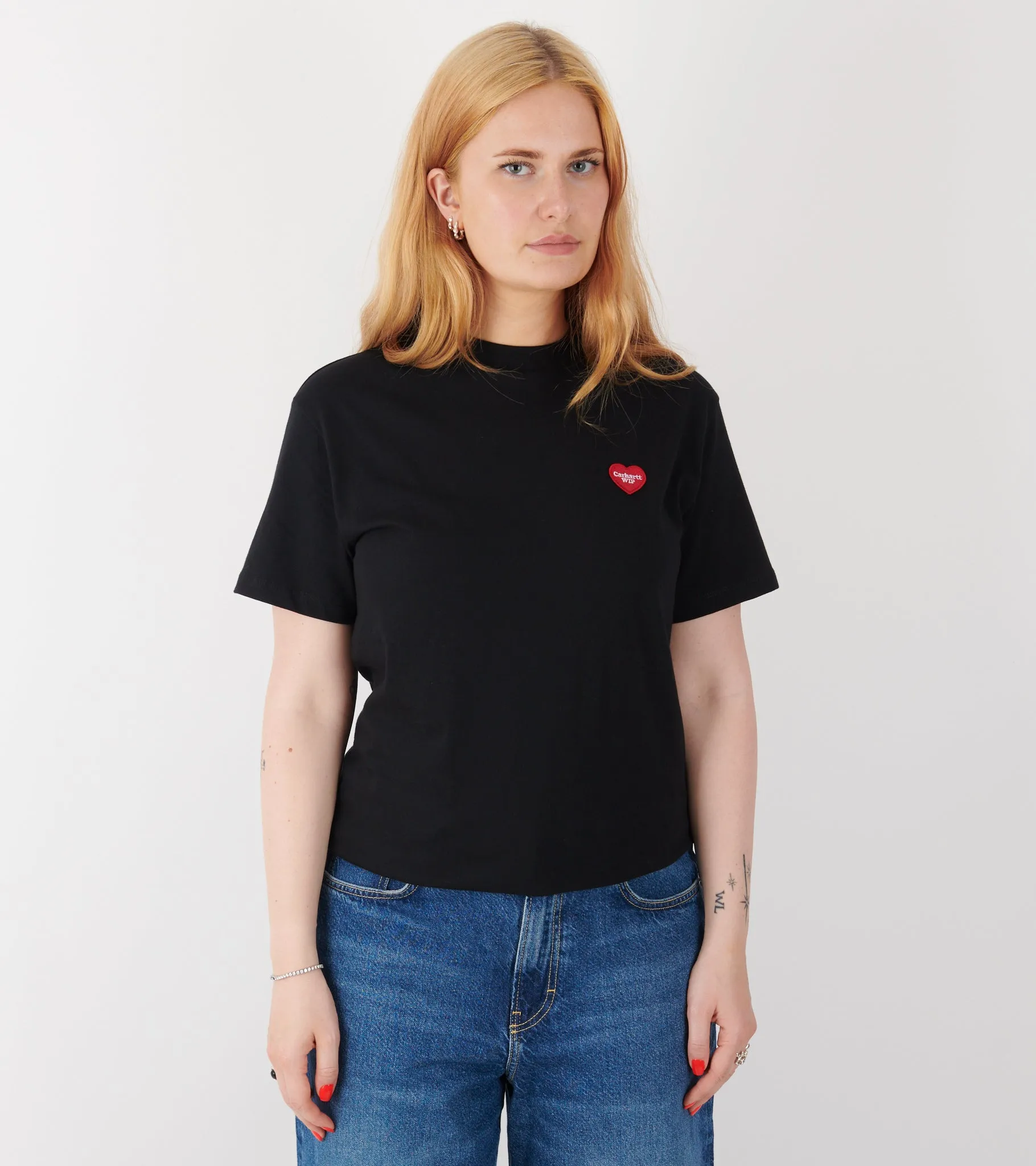 W S/S Heart Patch T-shirt Black sold by Dr. Adams product image thumbnail 2