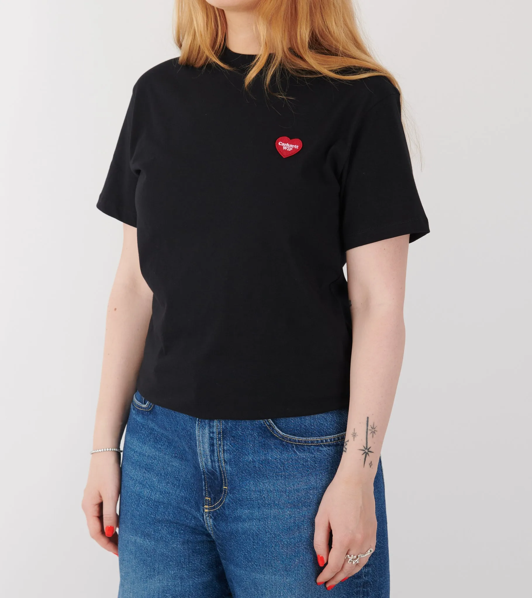 W S/S Heart Patch T-shirt Black sold by Dr. Adams product image thumbnail 3