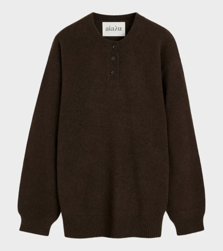 Franco Sweater Pure Dark Brown made by aiayu