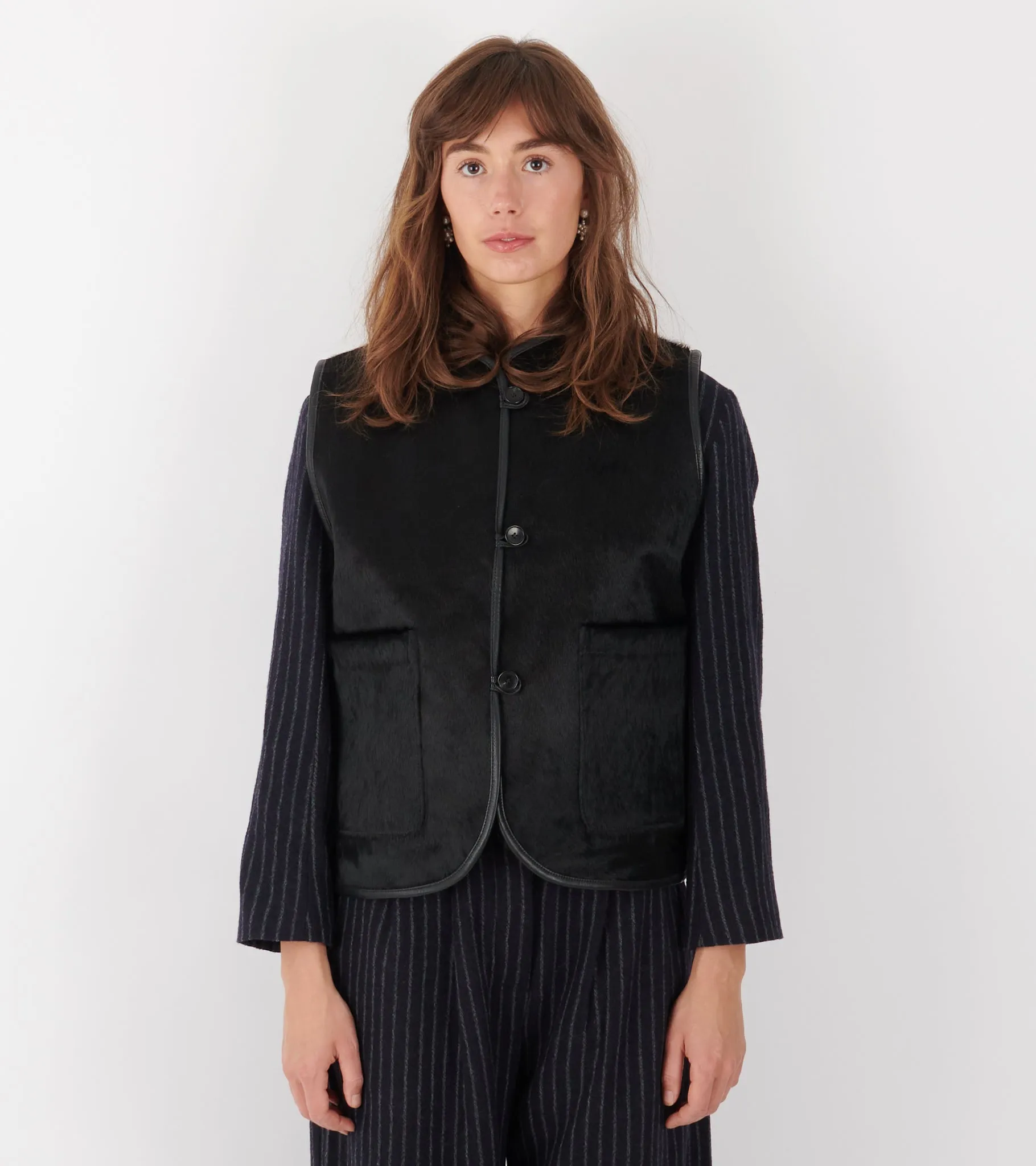 Hair On Leather Hide Ella Vest Black sold by Dr. Adams product image thumbnail 2