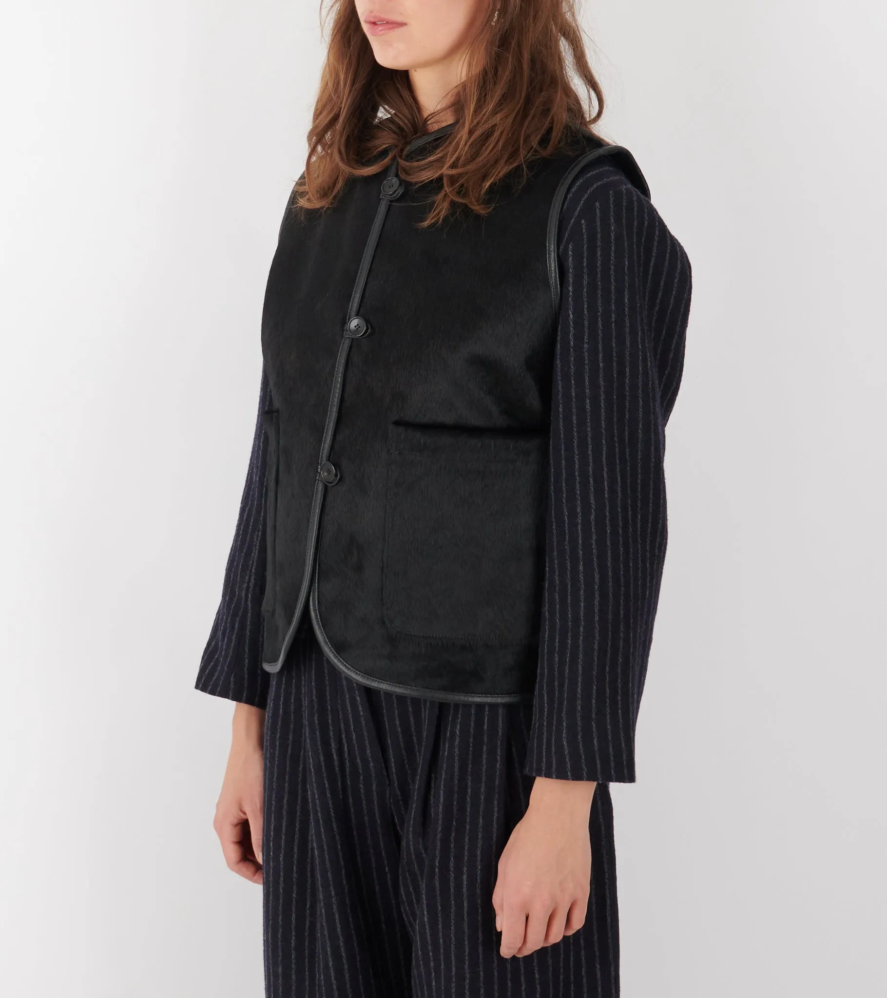 Hair On Leather Hide Ella Vest Black sold by Dr. Adams product image thumbnail 5