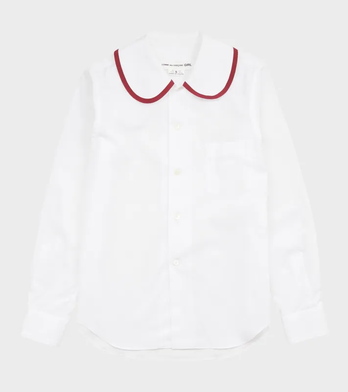 Round Collar Shirt Red/White made by Dr. Adams
