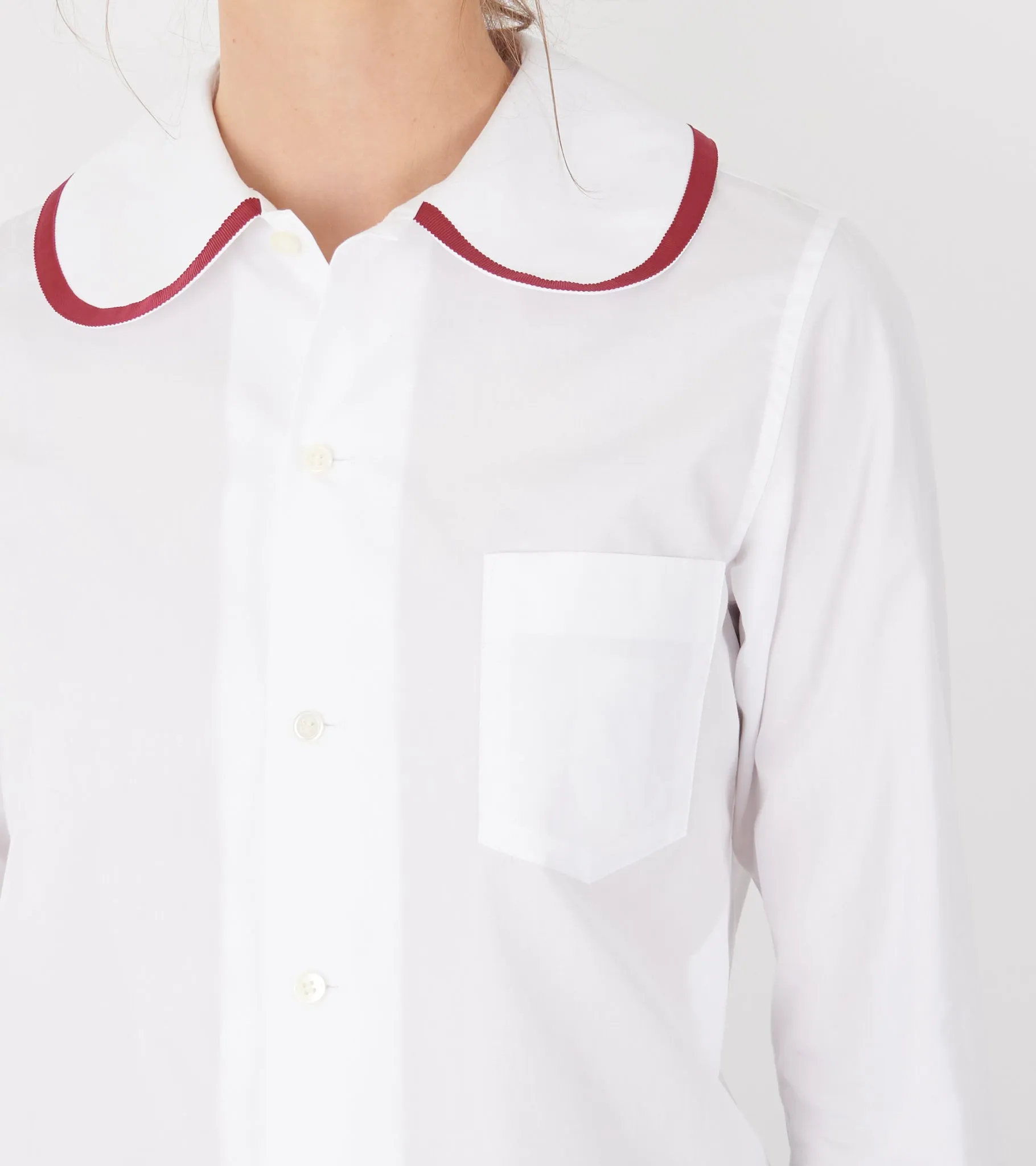 Round Collar Shirt Red/White sold by Dr. Adams product image thumbnail 4