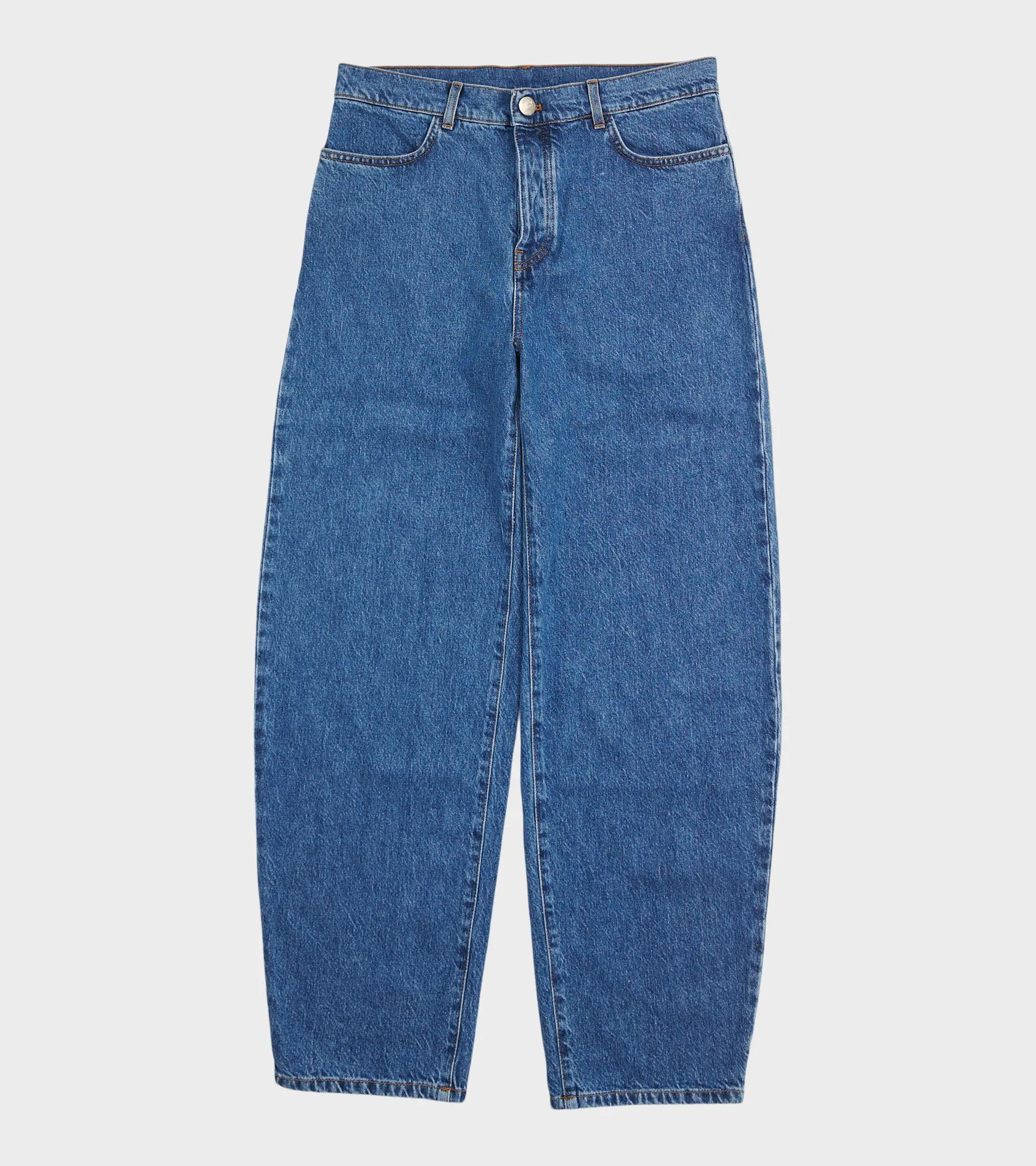 Hemp Cotton Barrel Jeans Washed Blue sold by Dr. Adams