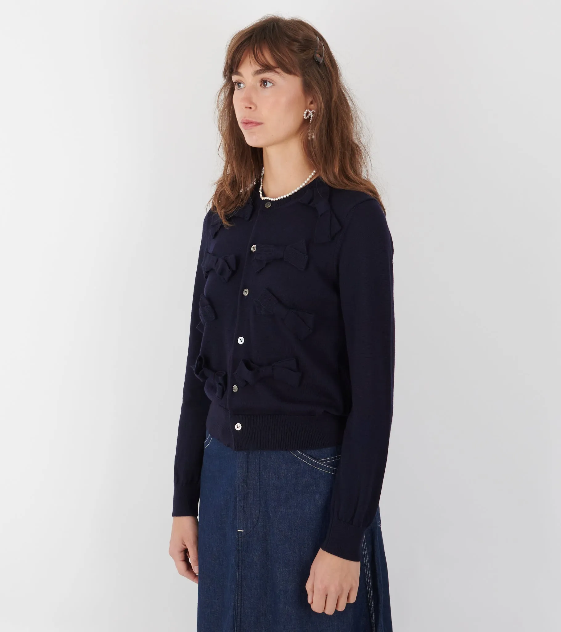 Bow Cardigan Navy sold by Dr. Adams product image thumbnail 3