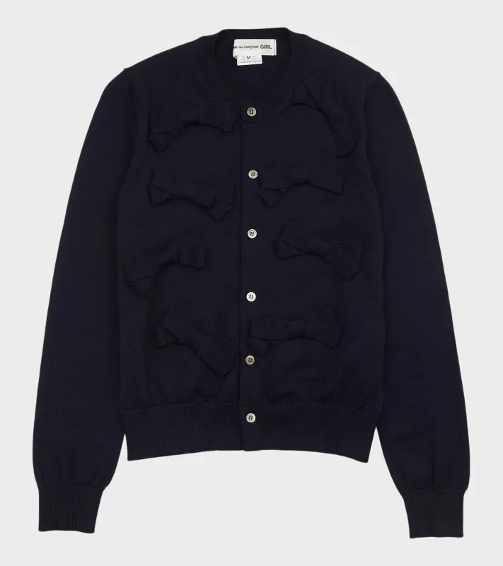 Bow Cardigan Navy made by Comme des Garcons