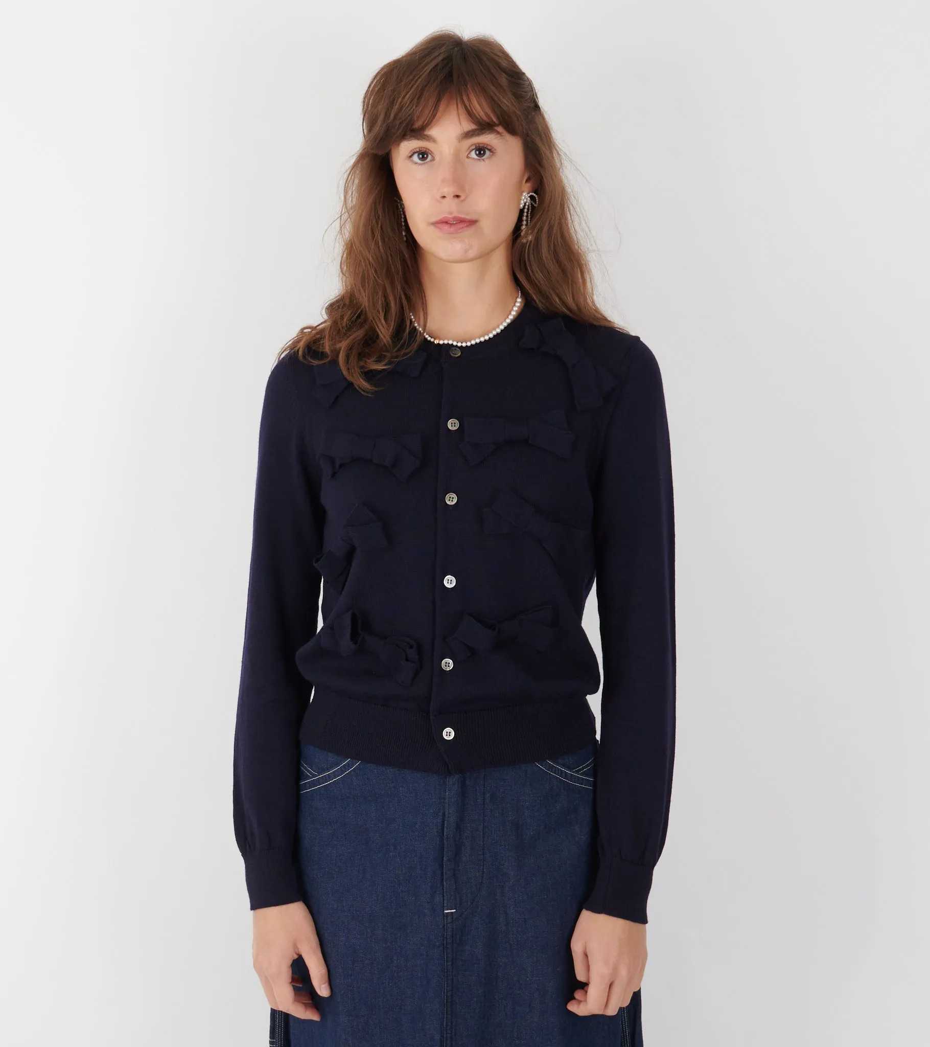 Bow Cardigan Navy sold by Dr. Adams product image thumbnail 2