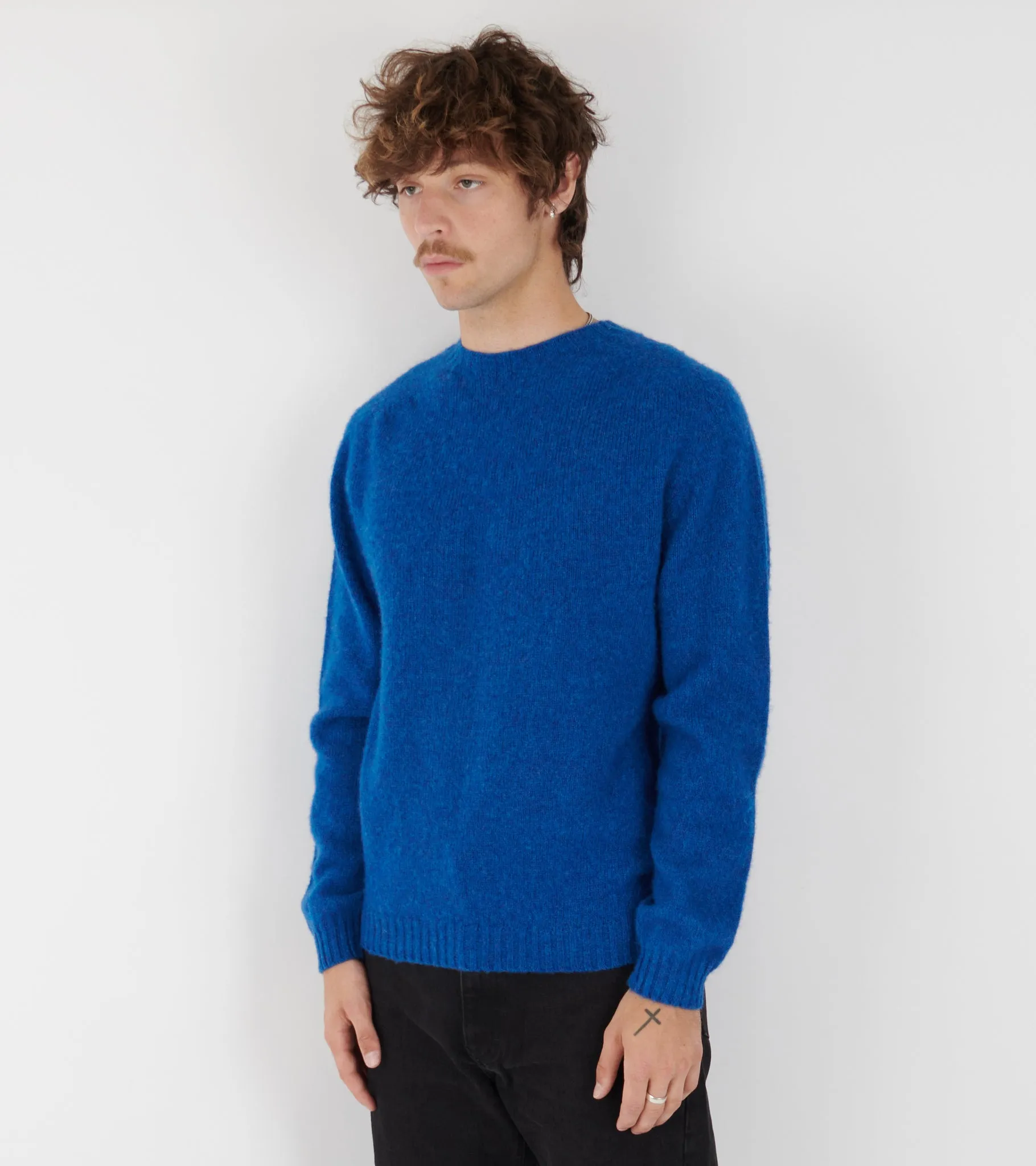Birnir Brushed Lambswool Sweater Estate Blue sold by Dr. Adams product image thumbnail 3