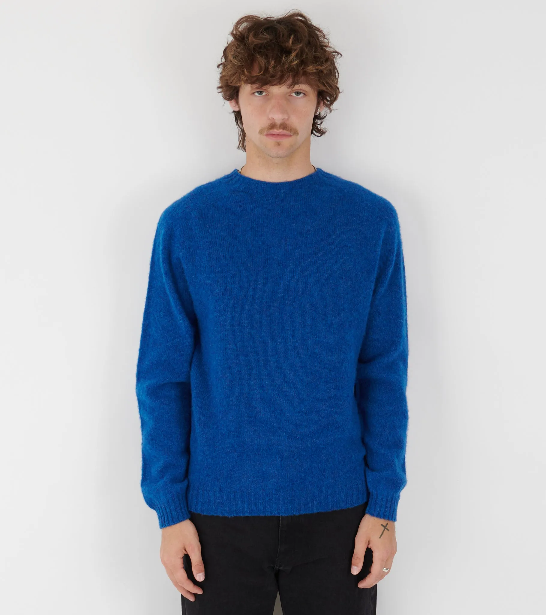 Birnir Brushed Lambswool Sweater Estate Blue sold by Dr. Adams product image thumbnail 2