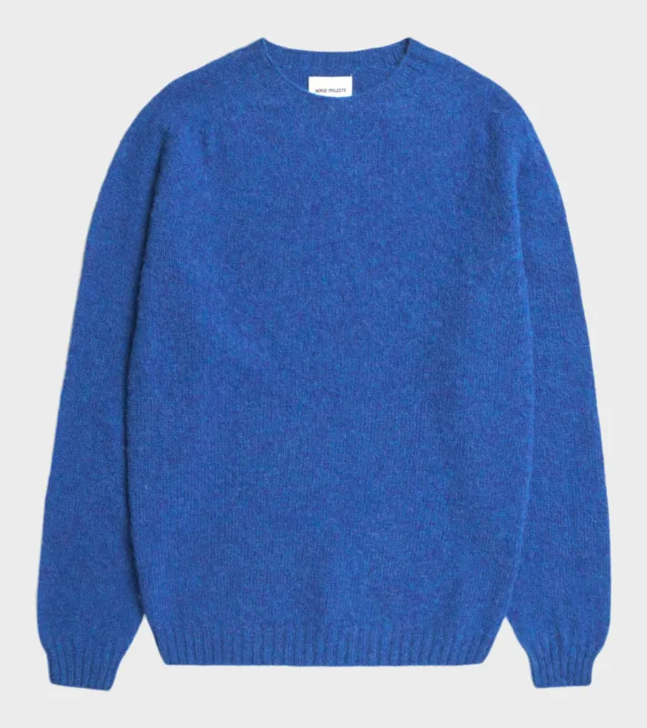 Birnir Brushed Lambswool Sweater Estate Blue sold by Dr. Adams