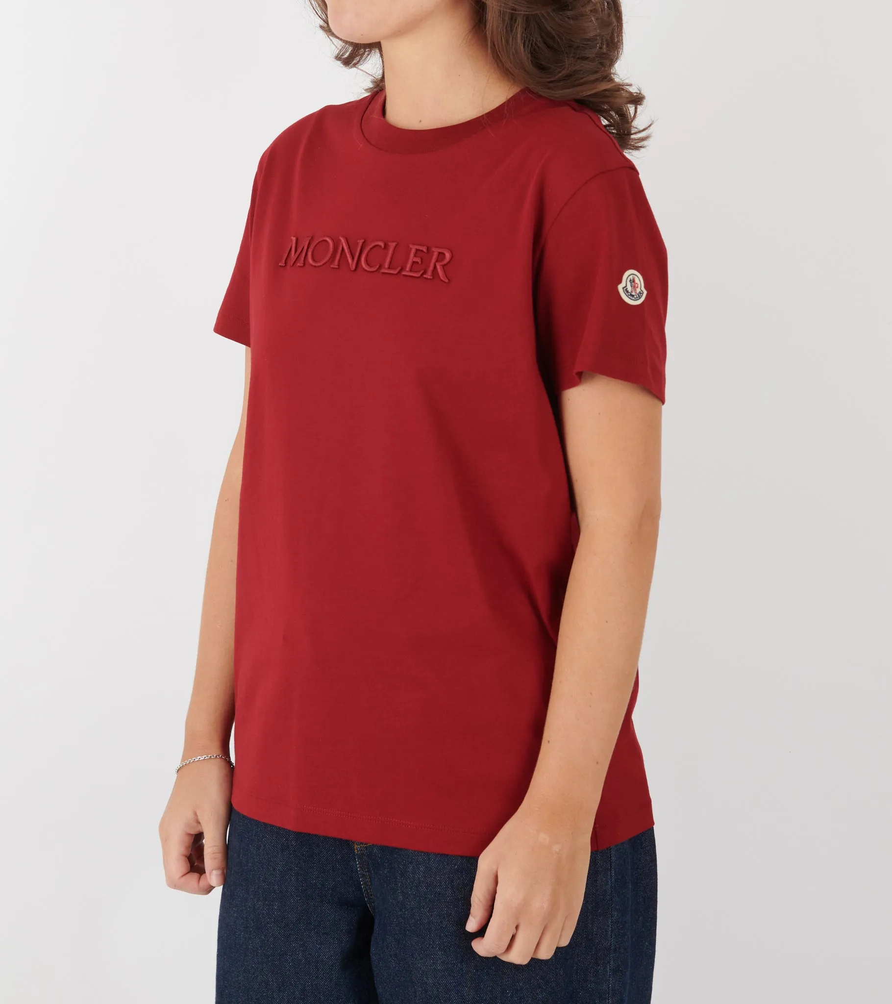 Embroidered Tonal Logo Cotton T-shirt Wine Red sold by Dr. Adams product image thumbnail 3