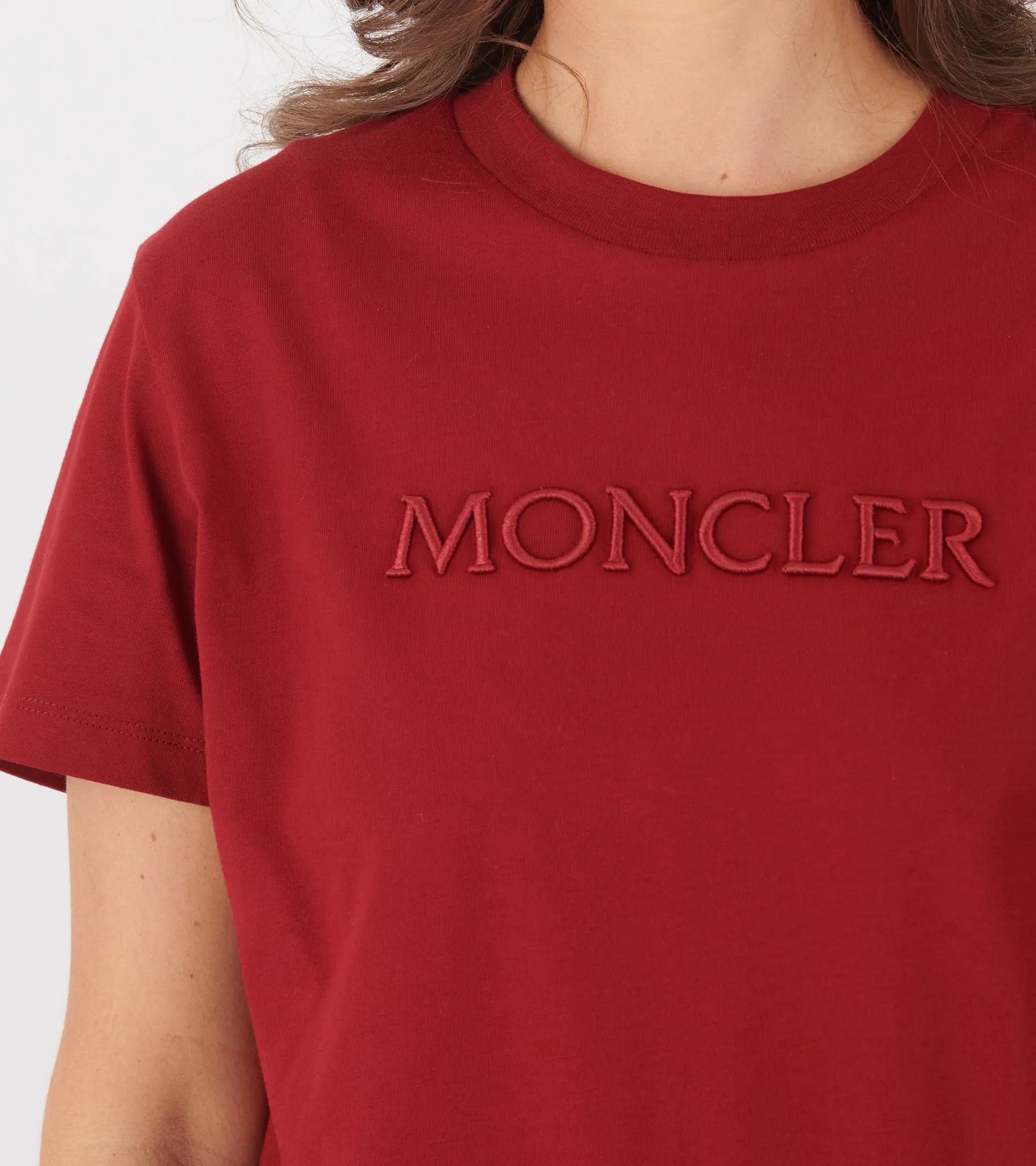 Embroidered Tonal Logo Cotton T-shirt Wine Red sold by Dr. Adams product image thumbnail 4