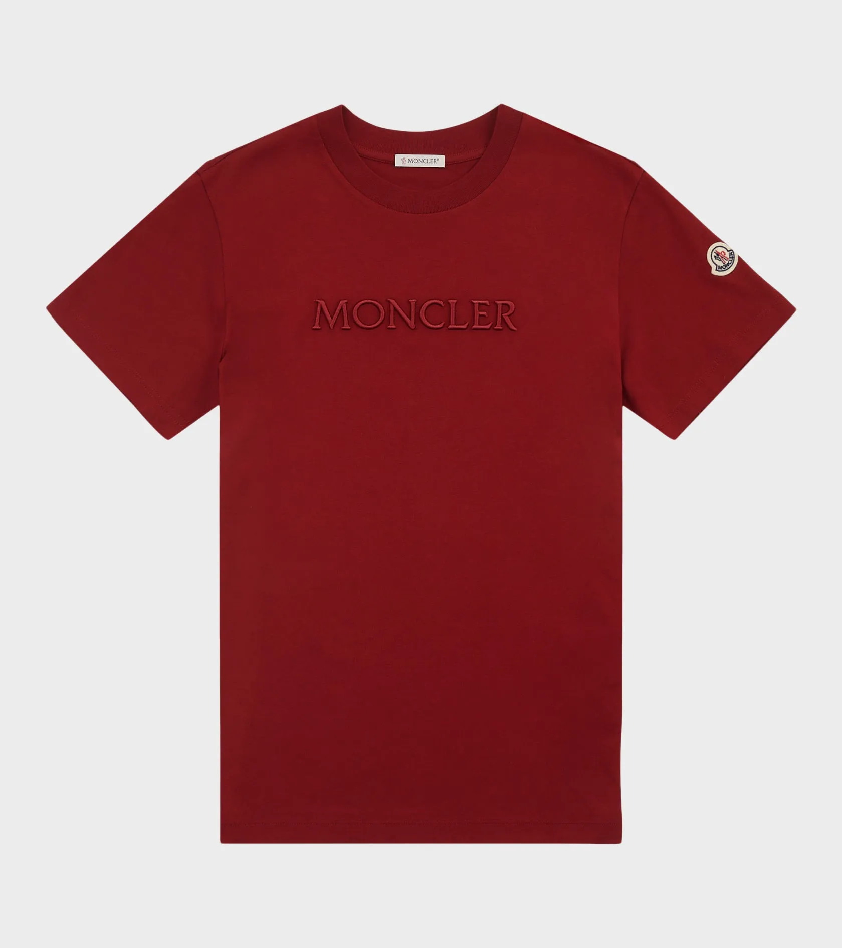 Embroidered Tonal Logo Cotton T-shirt Wine Red sold by Dr. Adams