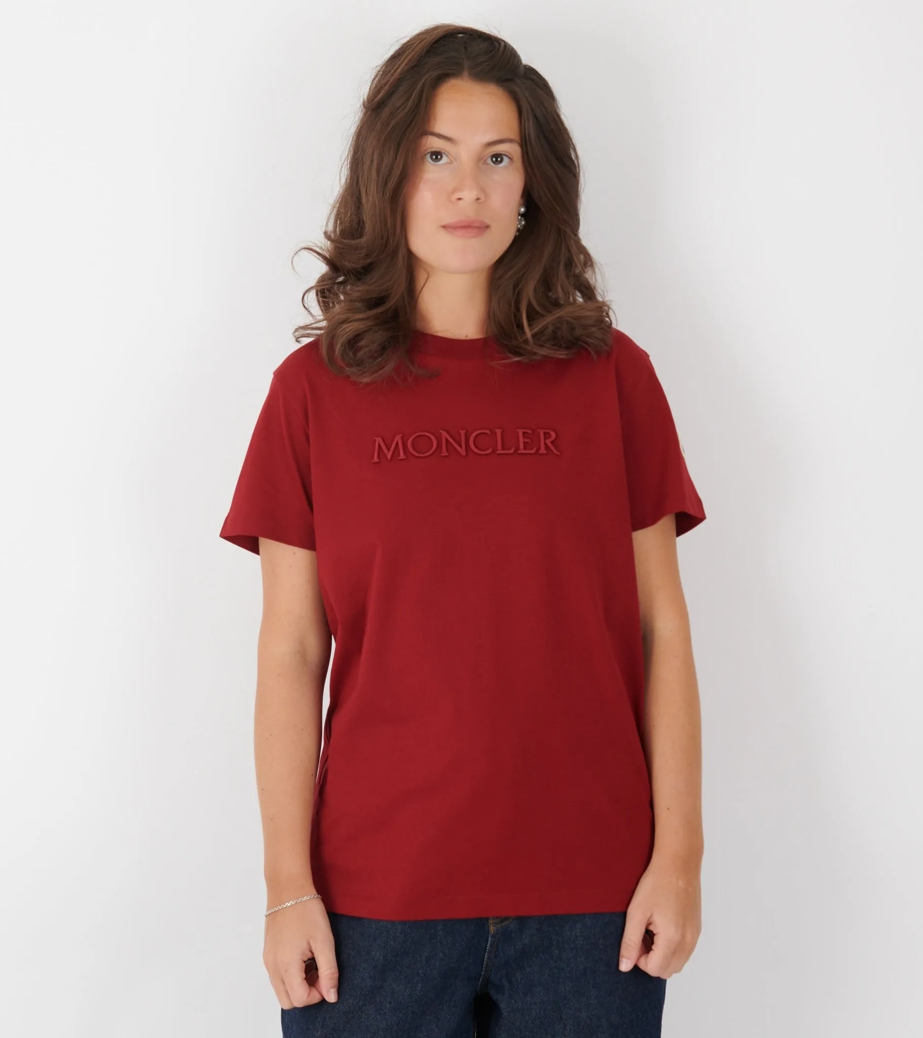Embroidered Tonal Logo Cotton T-shirt Wine Red sold by Dr. Adams product image thumbnail 2