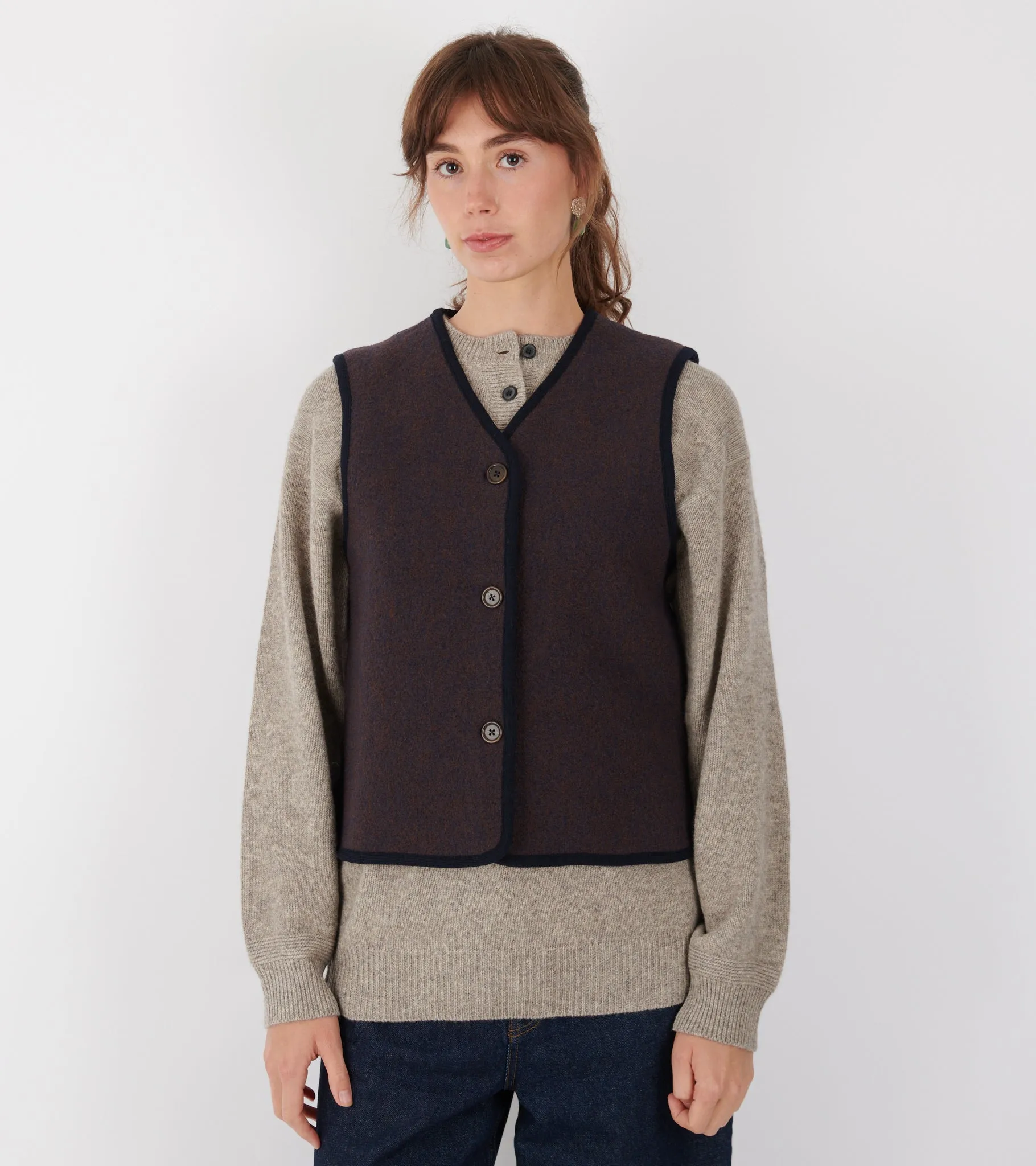 Hilda Vest Navy Melange sold by Dr. Adams product image thumbnail 2