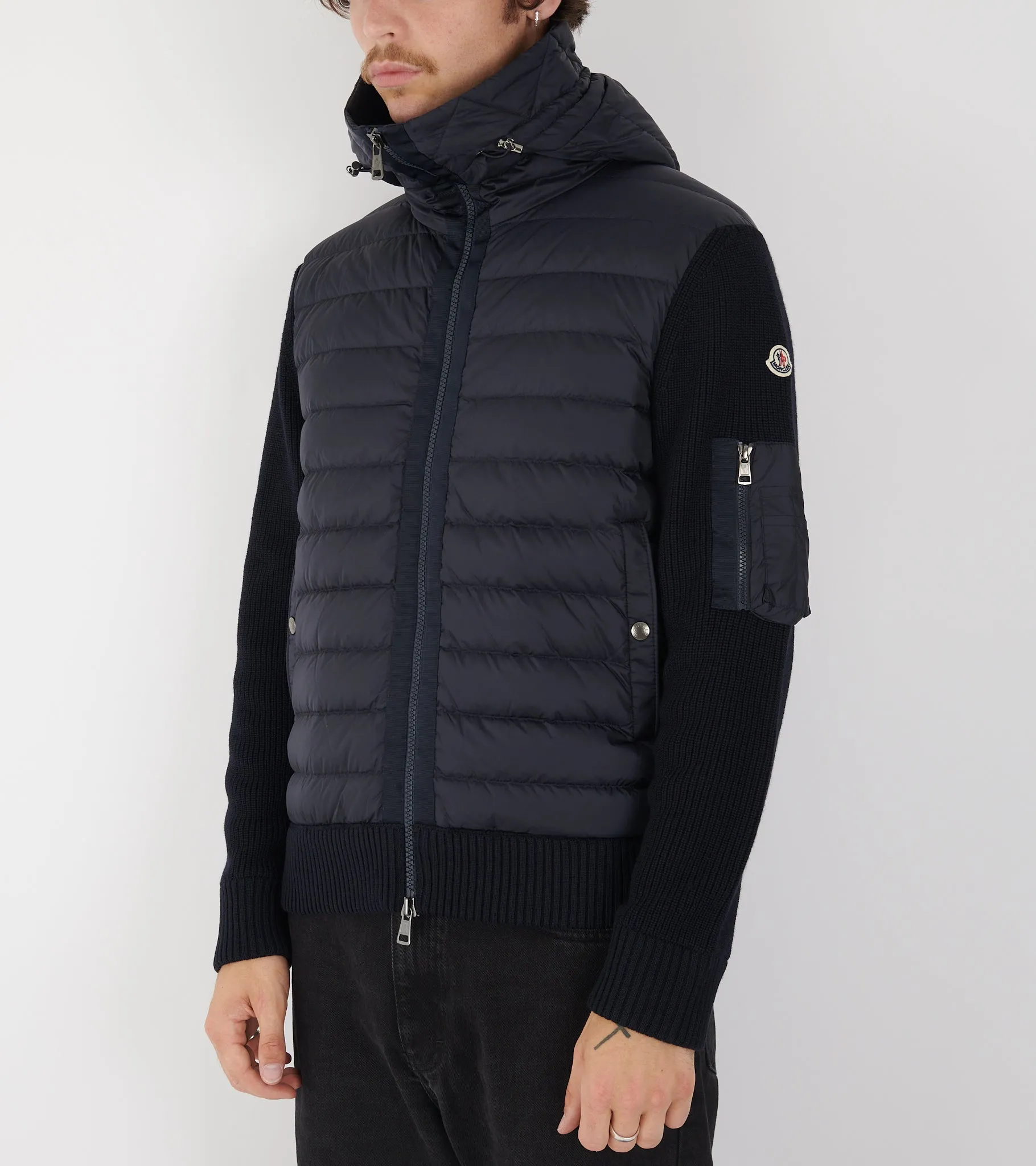 Hooded Wool Knit Cardigan Tricot Navy Blue sold by Dr. Adams product image thumbnail 2