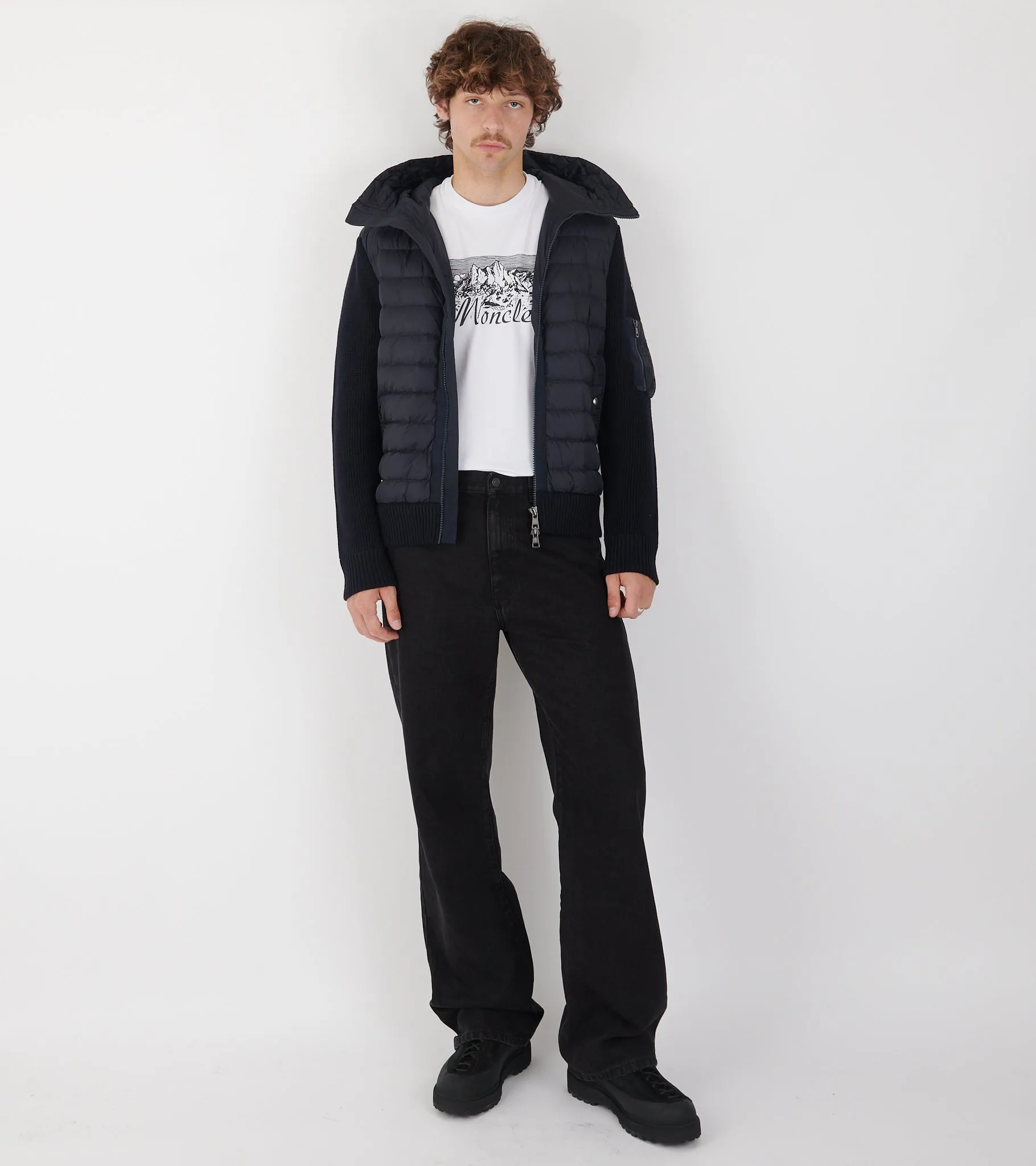 Hooded Wool Knit Cardigan Tricot Navy Blue sold by Dr. Adams product image thumbnail 3