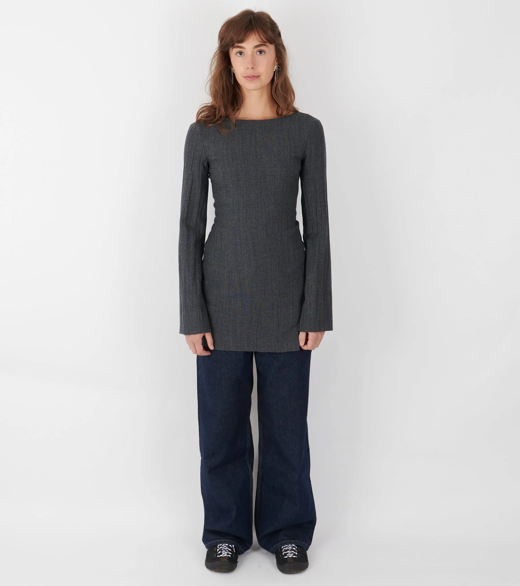 W Firm Dress Stone Grey Plisse Wool sold by Dr. Adams product image thumbnail 2