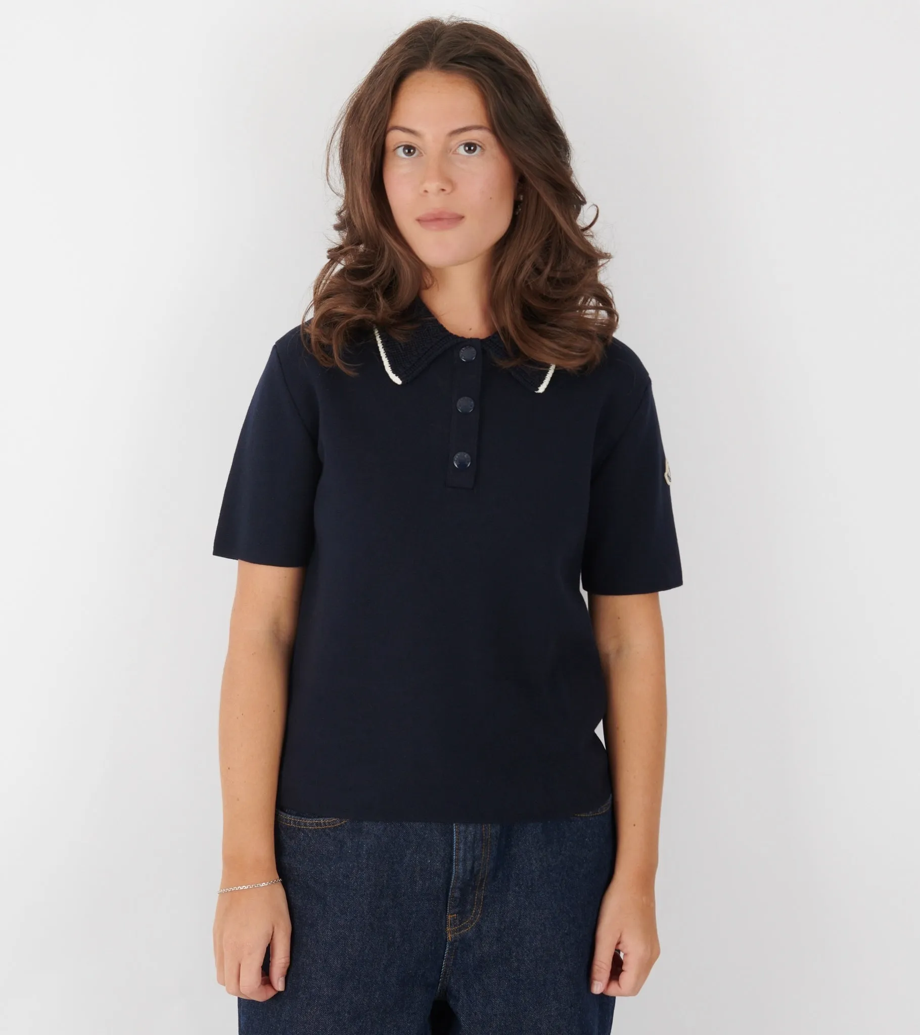 S/S Cotton Knit Polo Navy Blue sold by Dr. Adams product image thumbnail 2