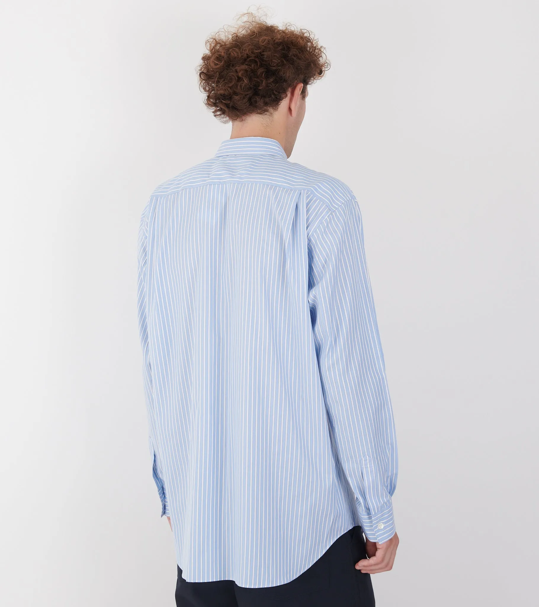 Striped Multicolor Patchwork Logo Shirt Light Blue/White sold by Dr. Adams product image thumbnail 4