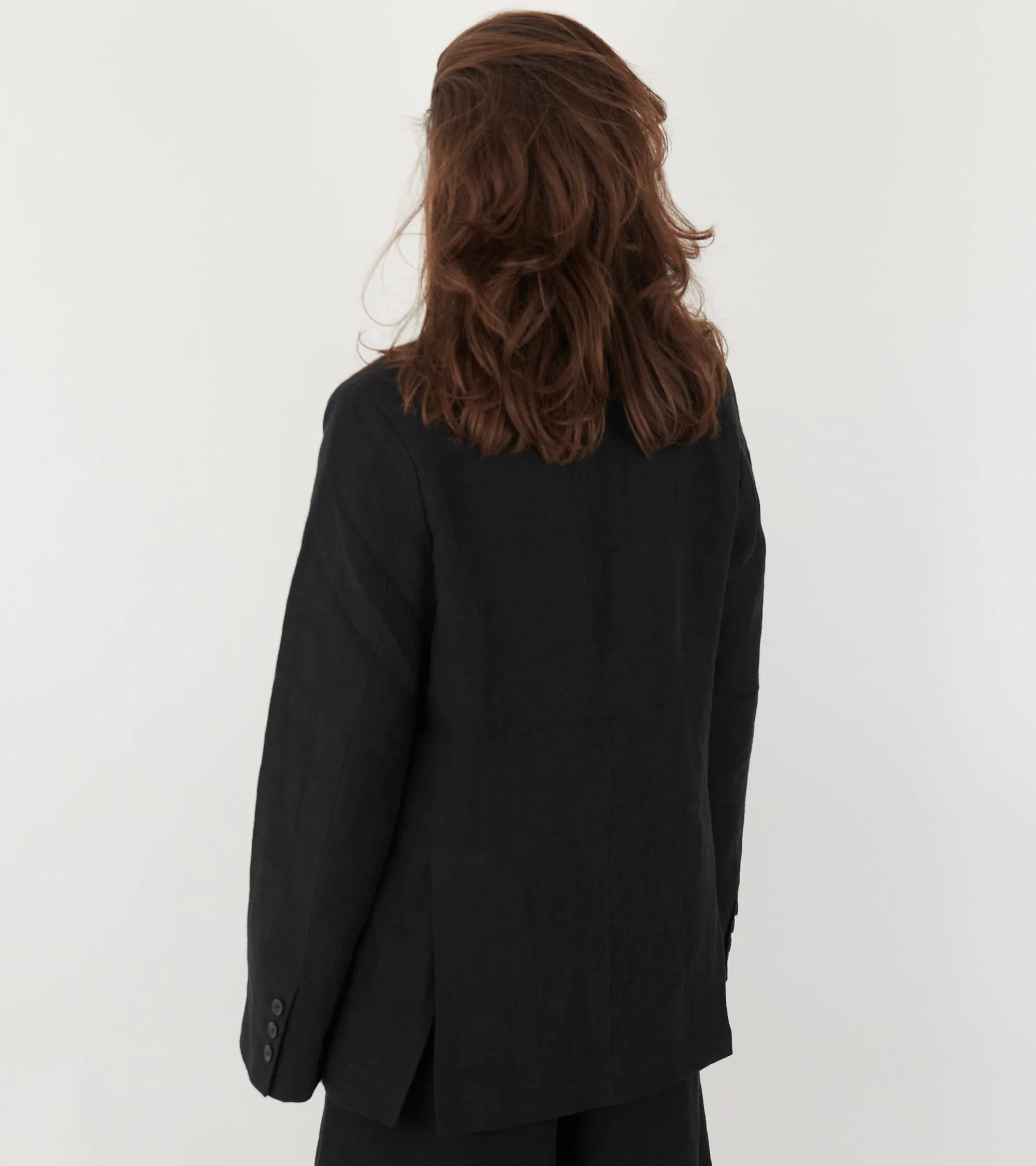 Linen Straight Blazer Black sold by Dr. Adams product image thumbnail 3