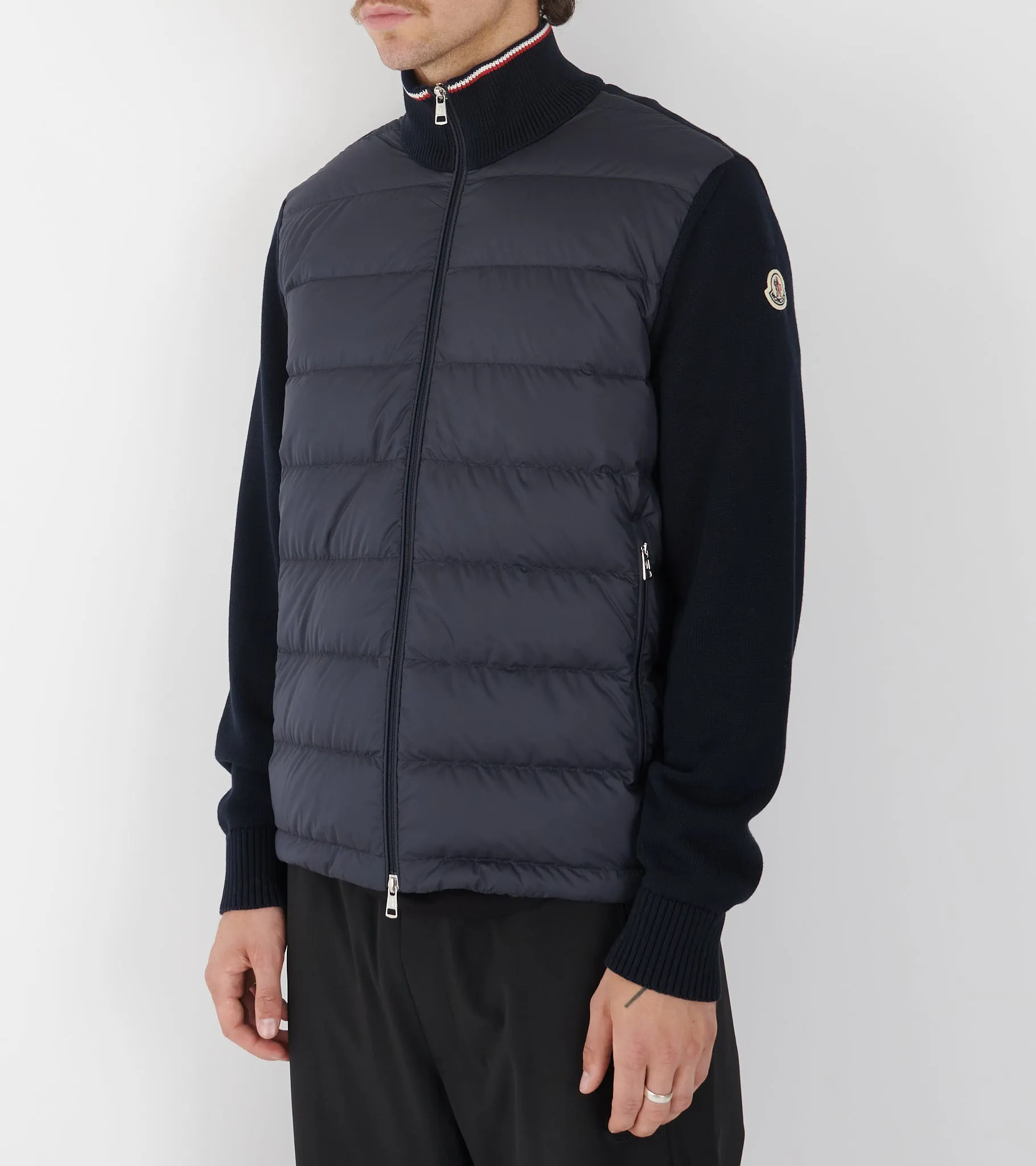 Cotton Knit Tricolor Cardigan Tricot Navy Blue sold by Dr. Adams product image thumbnail 3