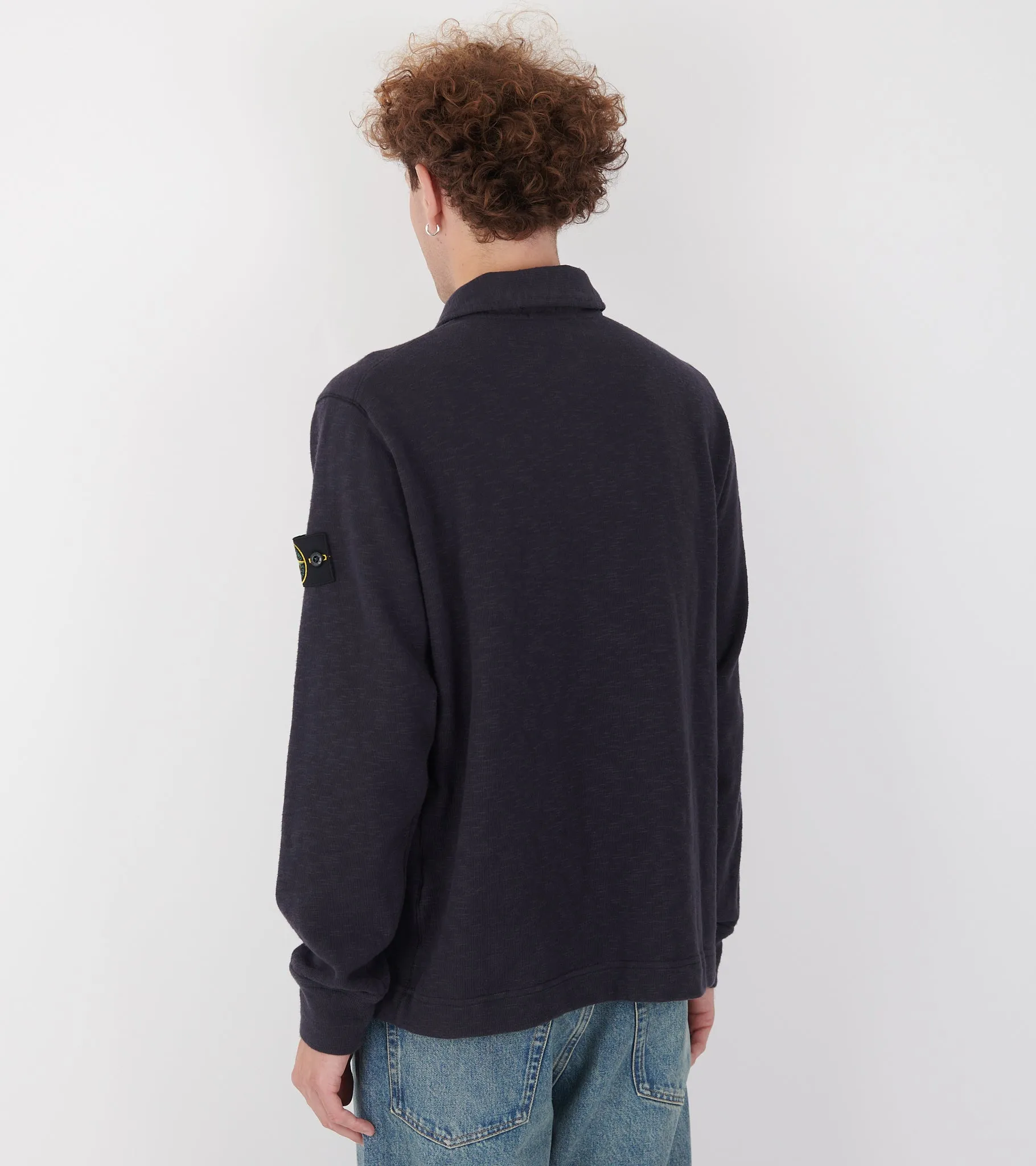 Cotton Sweat Polo Navy Melange sold by Dr. Adams product image thumbnail 3