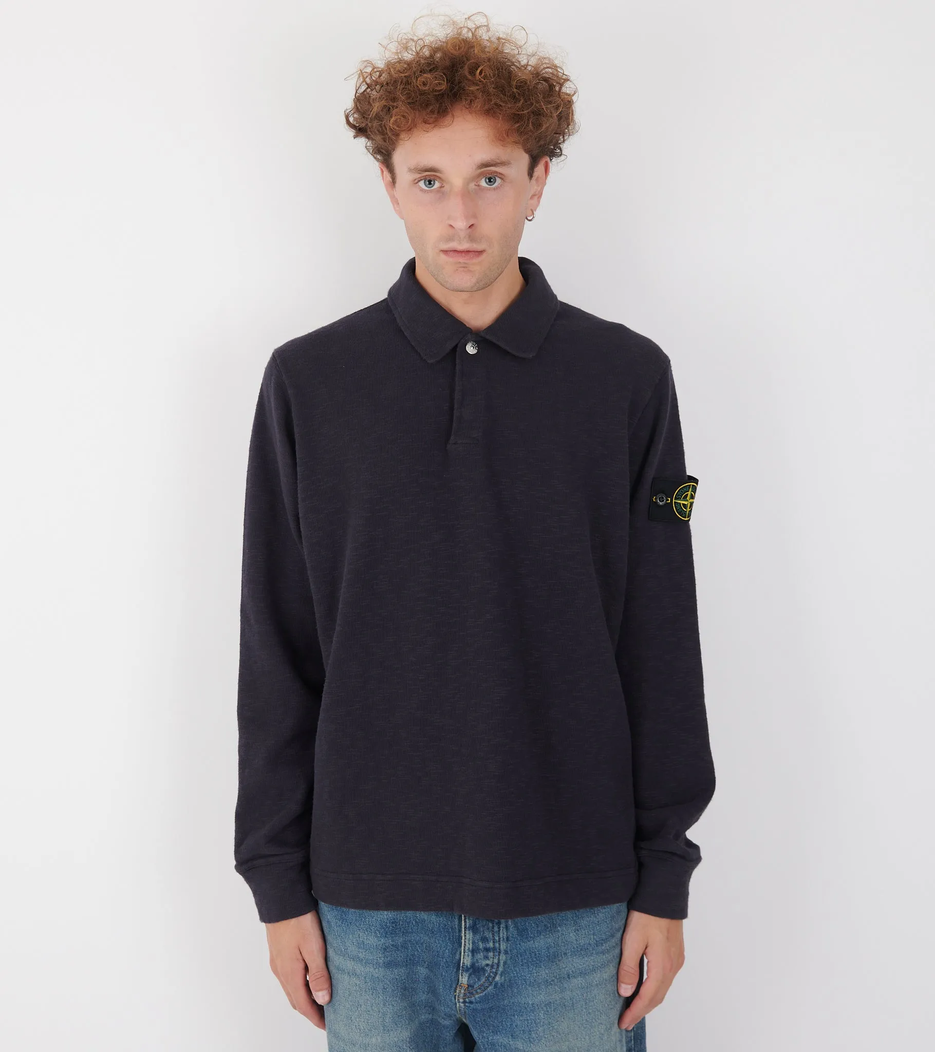 Cotton Sweat Polo Navy Melange sold by Dr. Adams product image thumbnail 2