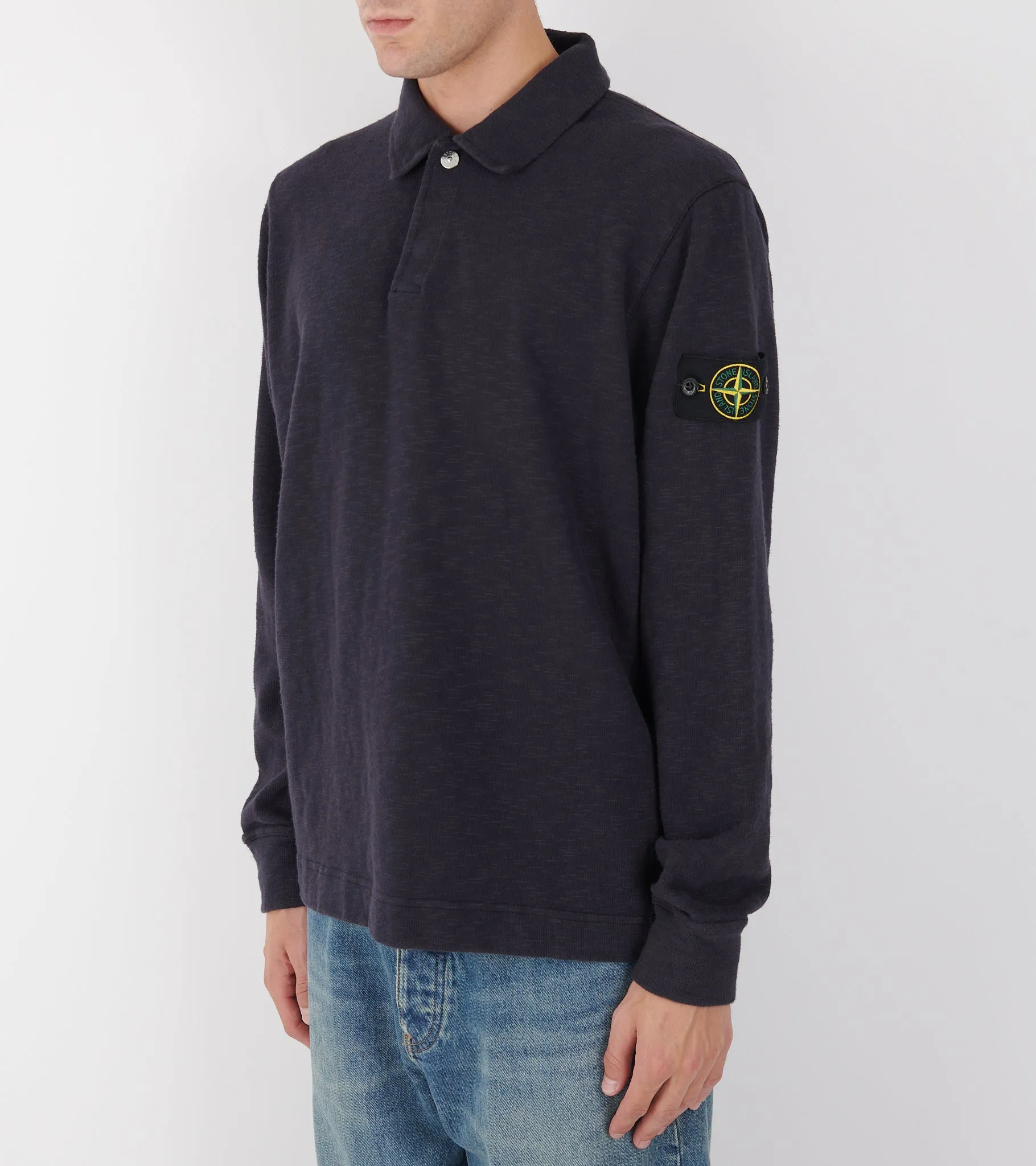 Cotton Sweat Polo Navy Melange sold by Dr. Adams product image thumbnail 4