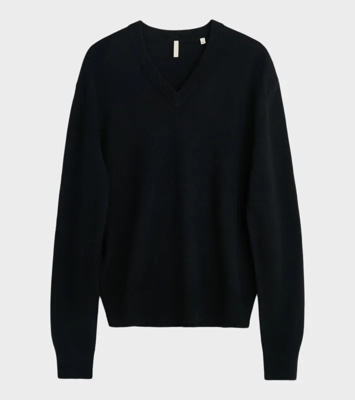 Moon Merino V Neck Black sold by Dr. Adams