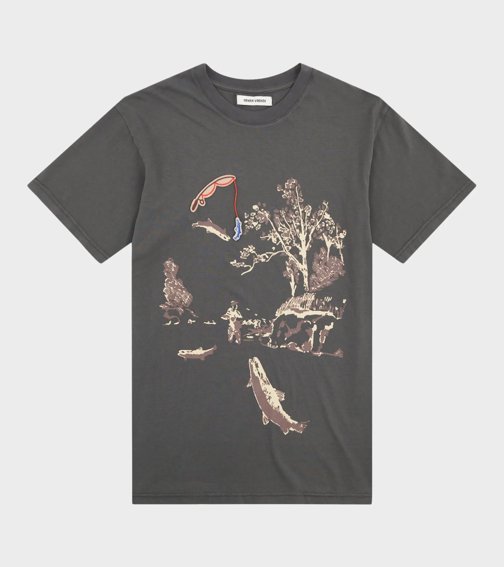 Fishing Rod Tee Dark Shadow sold by Dr. Adams