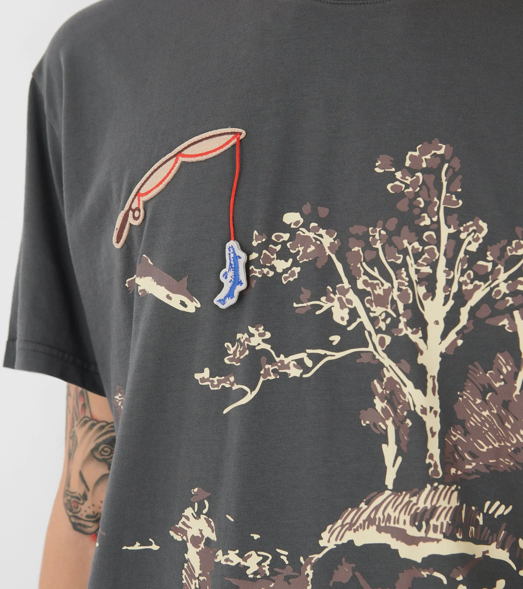 Fishing Rod Tee Dark Shadow sold by Dr. Adams product image thumbnail 4