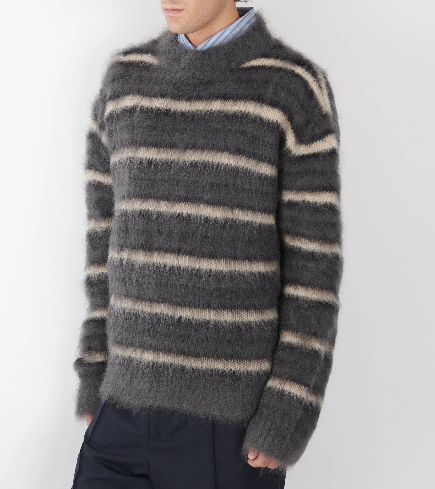 Striped Mohair Jumper Dark Grey sold by Dr. Adams product image thumbnail 3