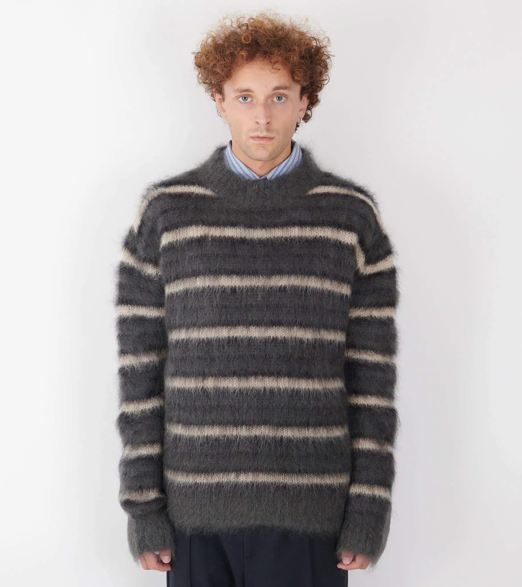 Striped Mohair Jumper Dark Grey sold by Dr. Adams product image thumbnail 2