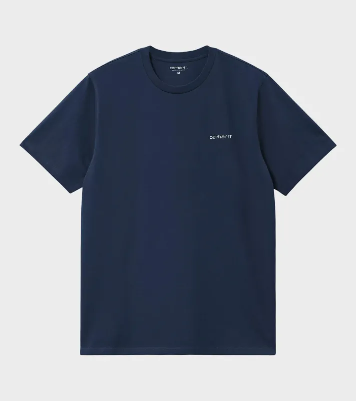 S/S Script Embroidery T-shirt Jupiter/White sold by Dr. Adams