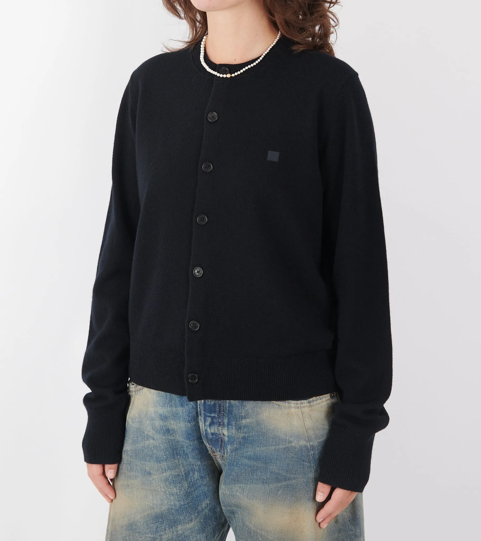 Face Logo Wool Cardigan Black sold by Dr. Adams product image thumbnail 4