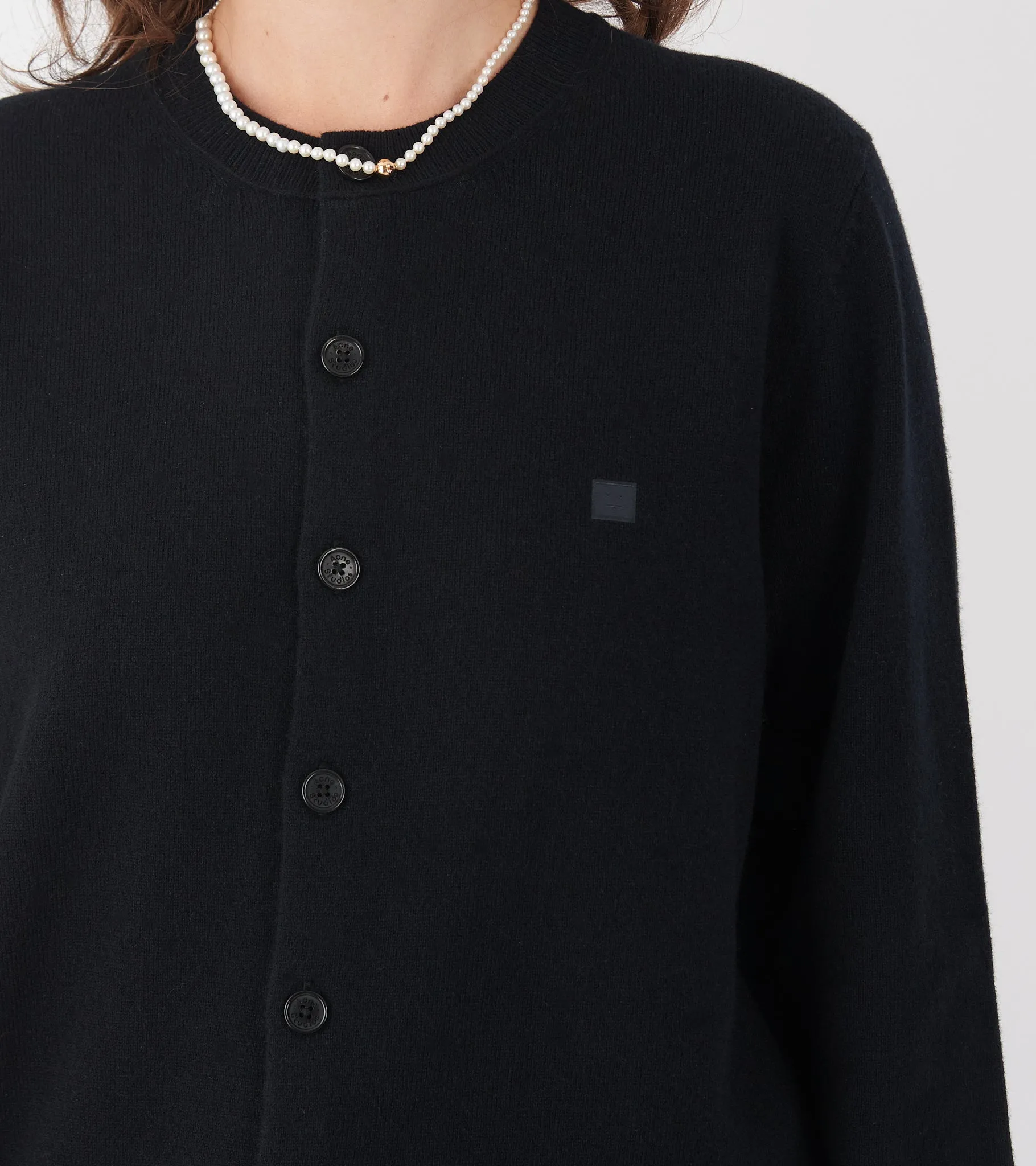 Face Logo Wool Cardigan Black sold by Dr. Adams product image thumbnail 5