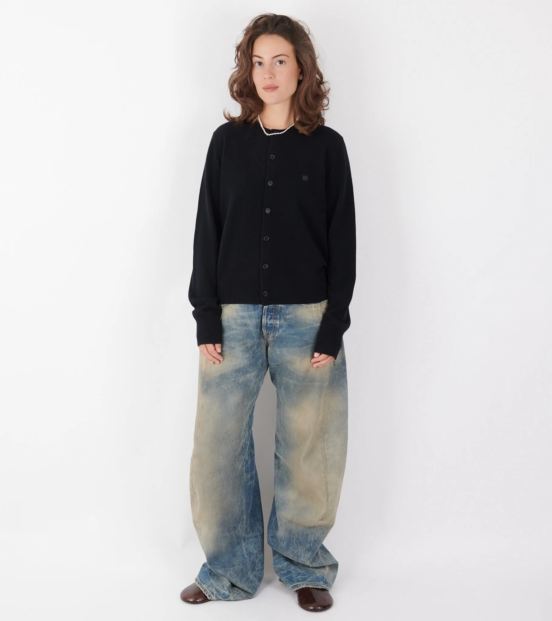 Face Logo Wool Cardigan Black sold by Dr. Adams product image thumbnail 2