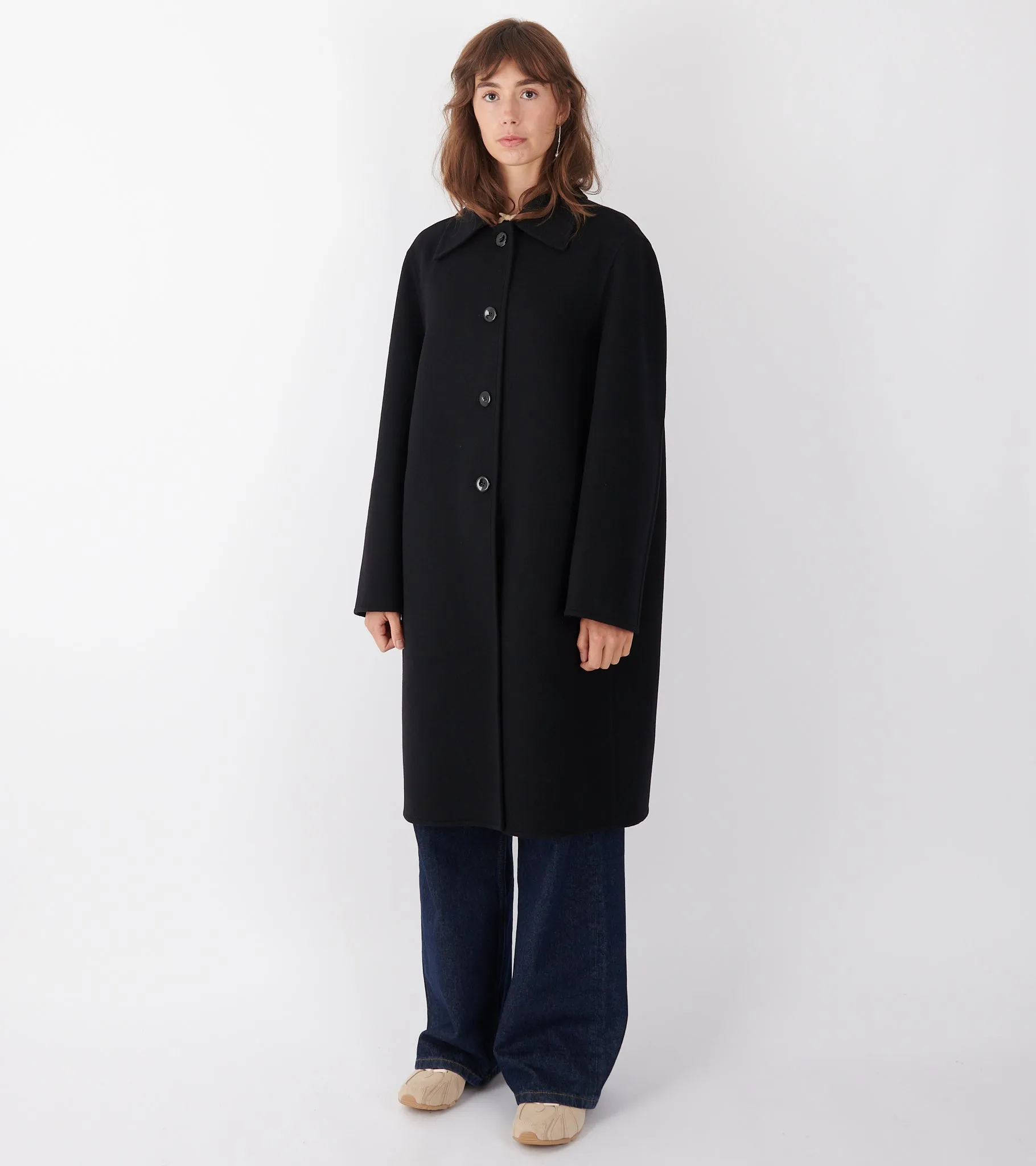 Compact Double Wool Coat Black sold by Dr. Adams product image thumbnail 2