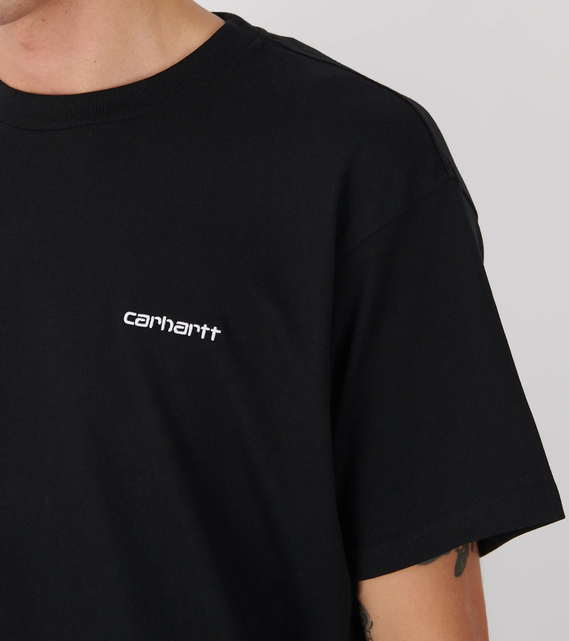 S/S Script Embroidery T-shirt Black/White sold by Dr. Adams product image thumbnail 3