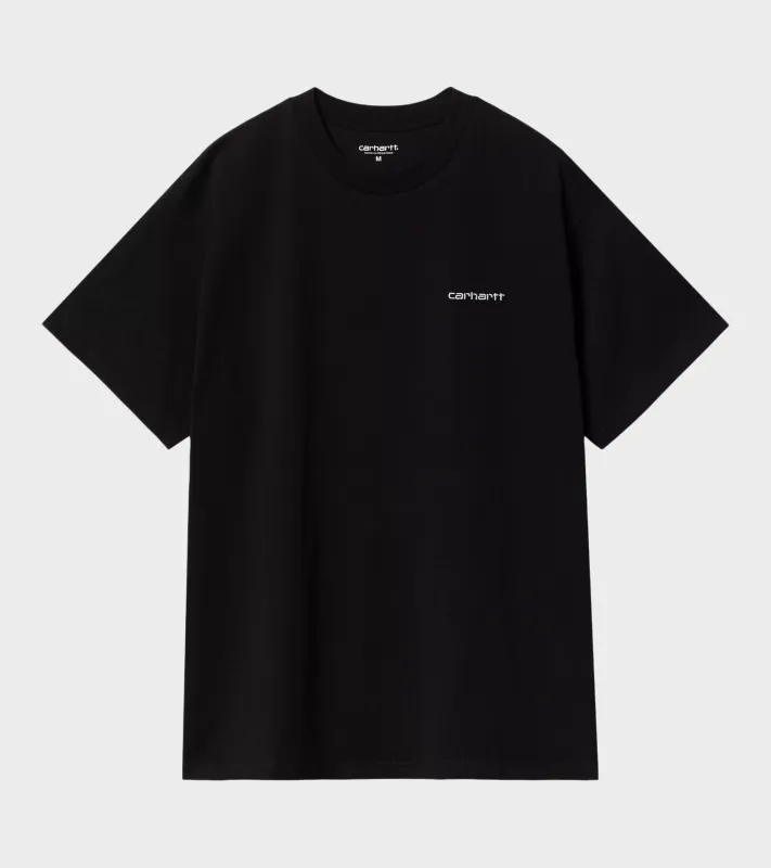 S/S Script Embroidery T-shirt Black/White sold by Dr. Adams