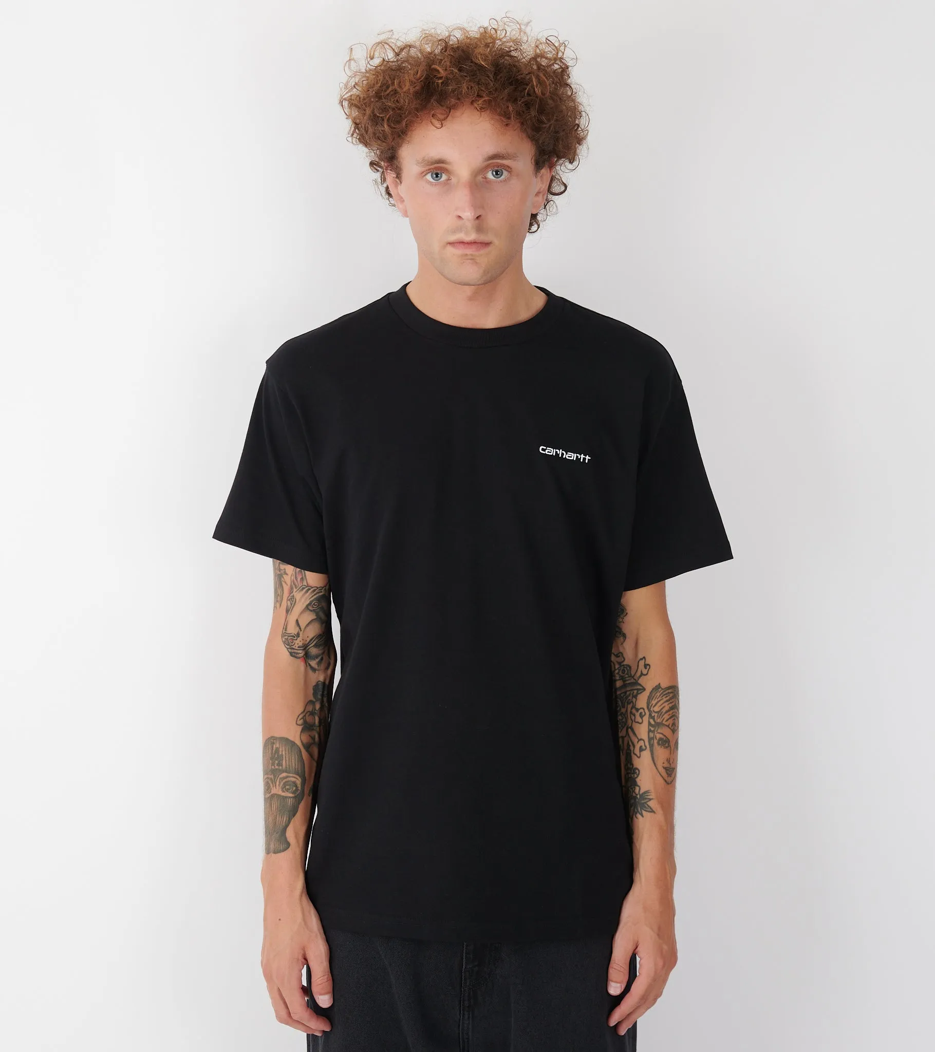 S/S Script Embroidery T-shirt Black/White sold by Dr. Adams product image thumbnail 2