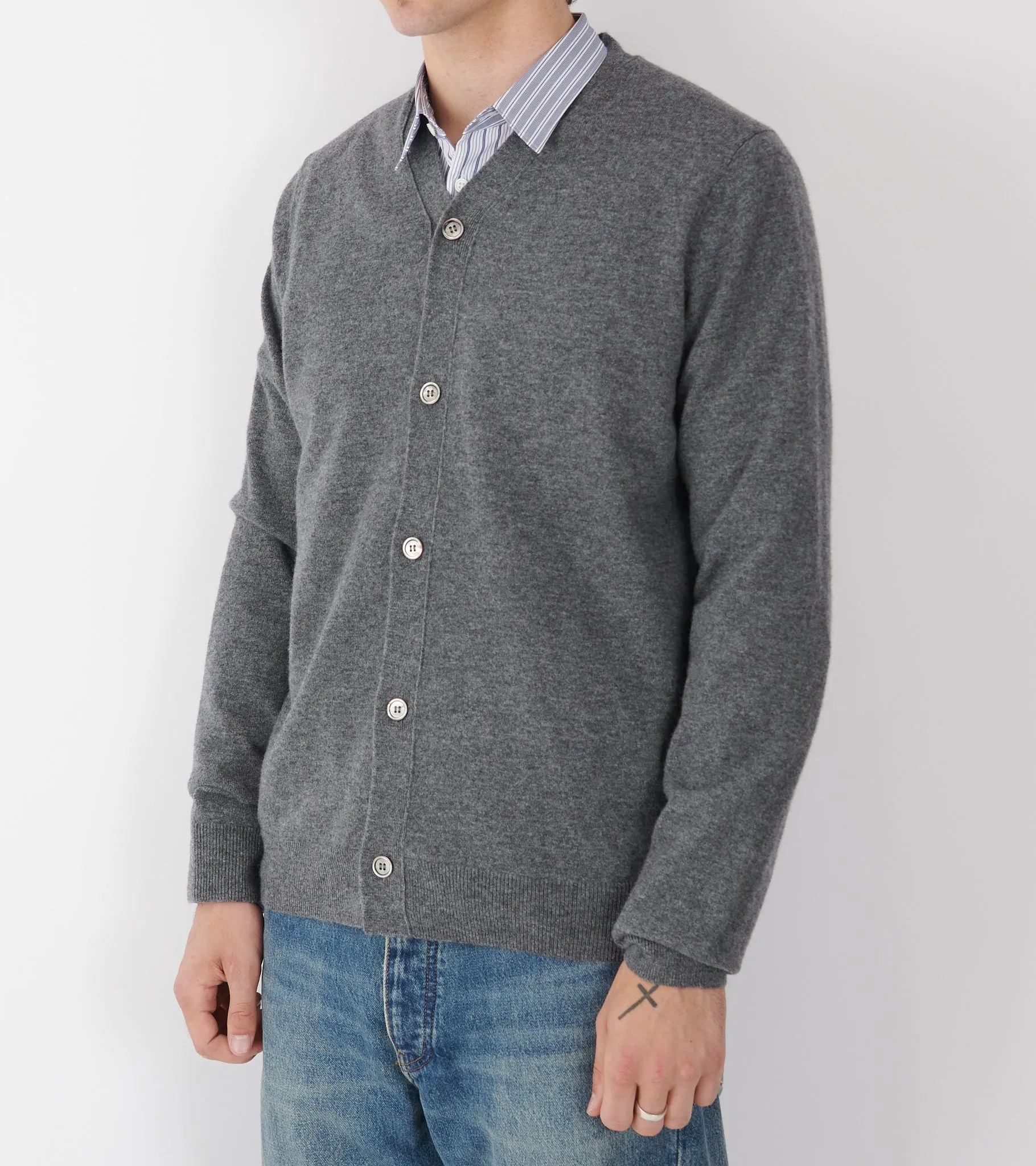 V-neck Lambswool Cardigan Grey sold by Dr. Adams product image thumbnail 4