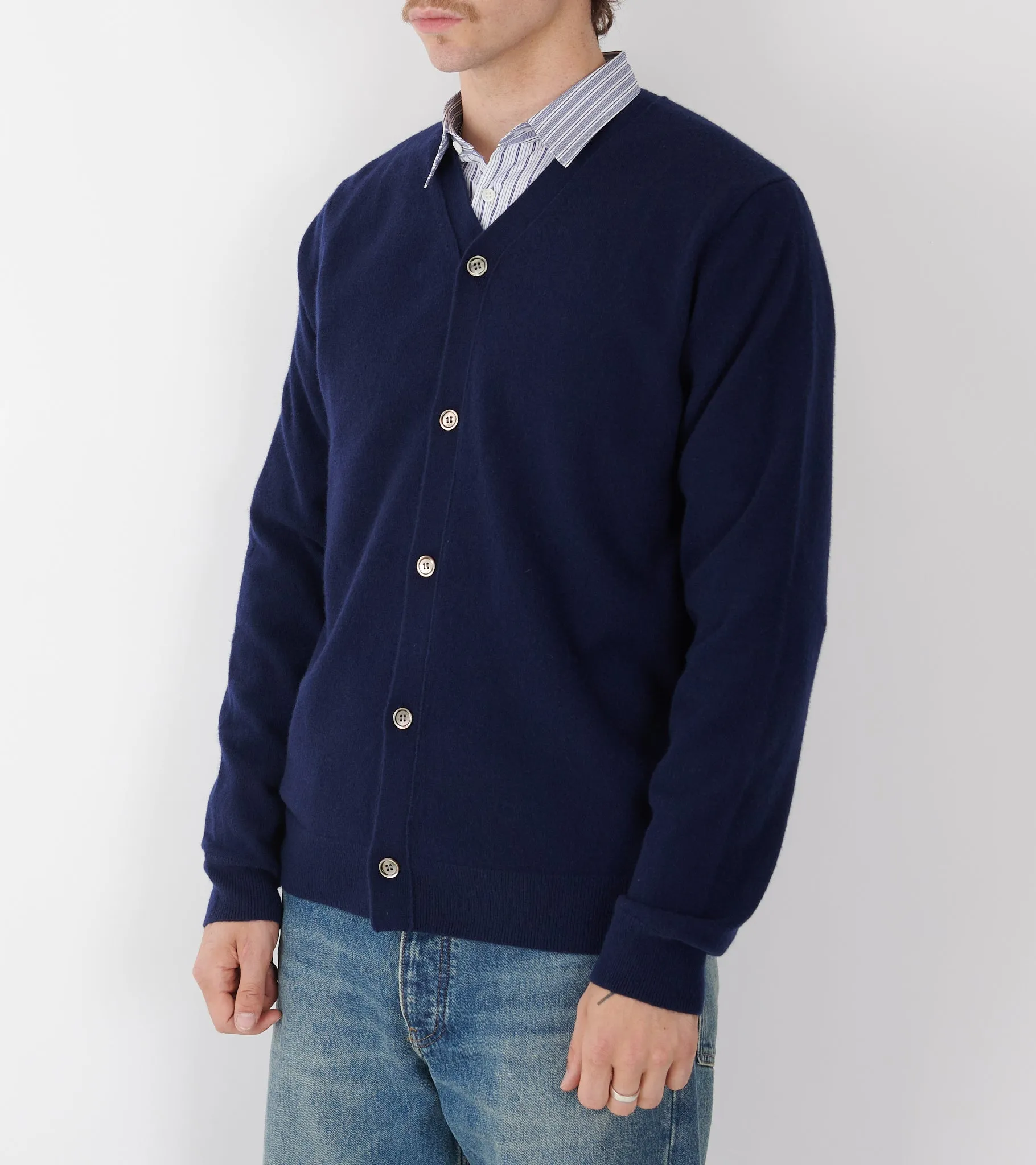 V-neck Lambswool Cardigan Navy sold by Dr. Adams product image thumbnail 3