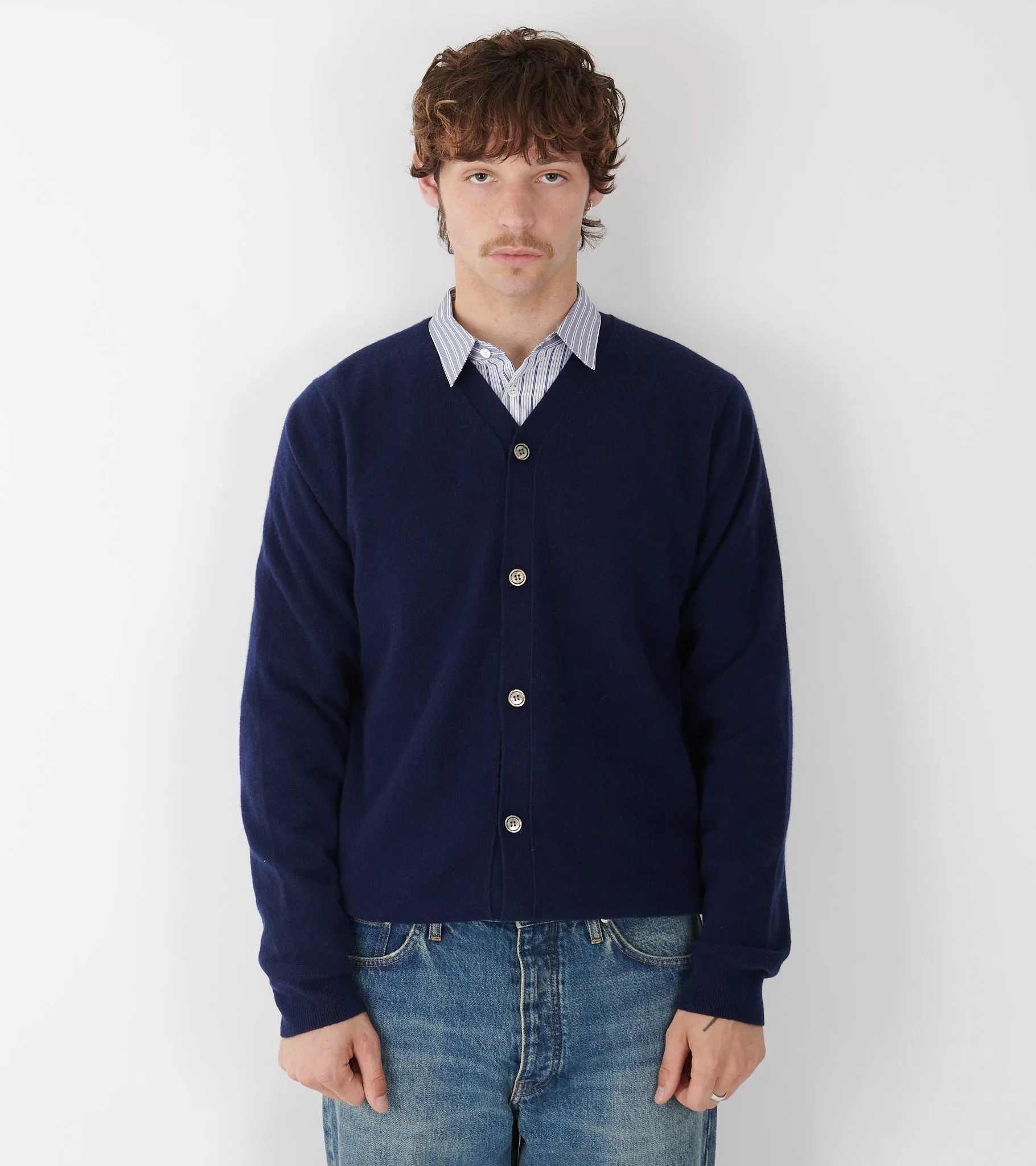 V-neck Lambswool Cardigan Navy sold by Dr. Adams product image thumbnail 2