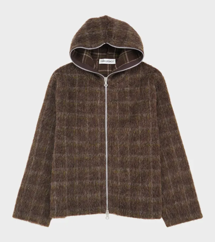 Full Zip Hood Dorf Check Hairy Wool sold by Dr. Adams