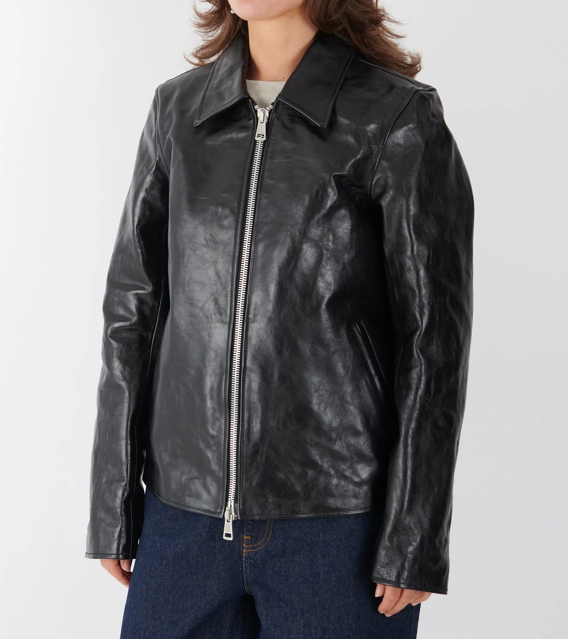 W Mini Jacket Top Dyed Black Leather sold by Dr. Adams product image thumbnail 5