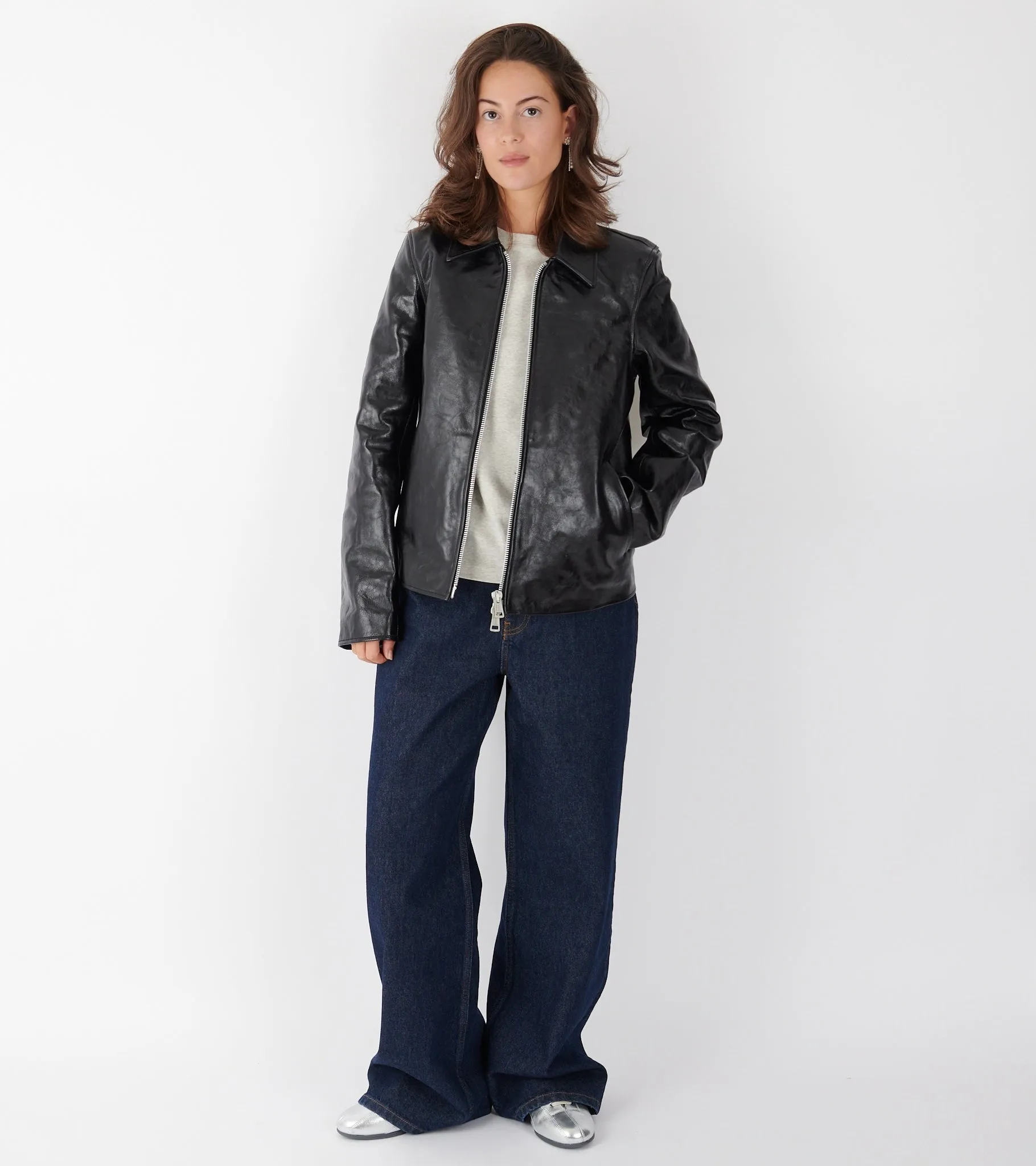 W Mini Jacket Top Dyed Black Leather sold by Dr. Adams product image thumbnail 2