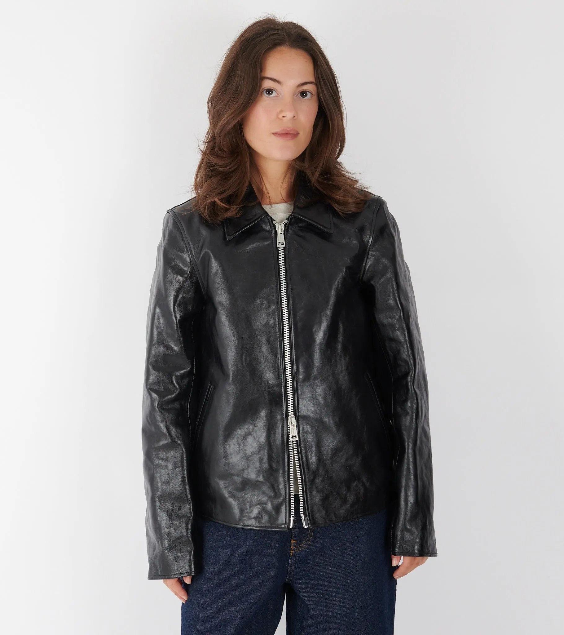 W Mini Jacket Top Dyed Black Leather sold by Dr. Adams product image thumbnail 3