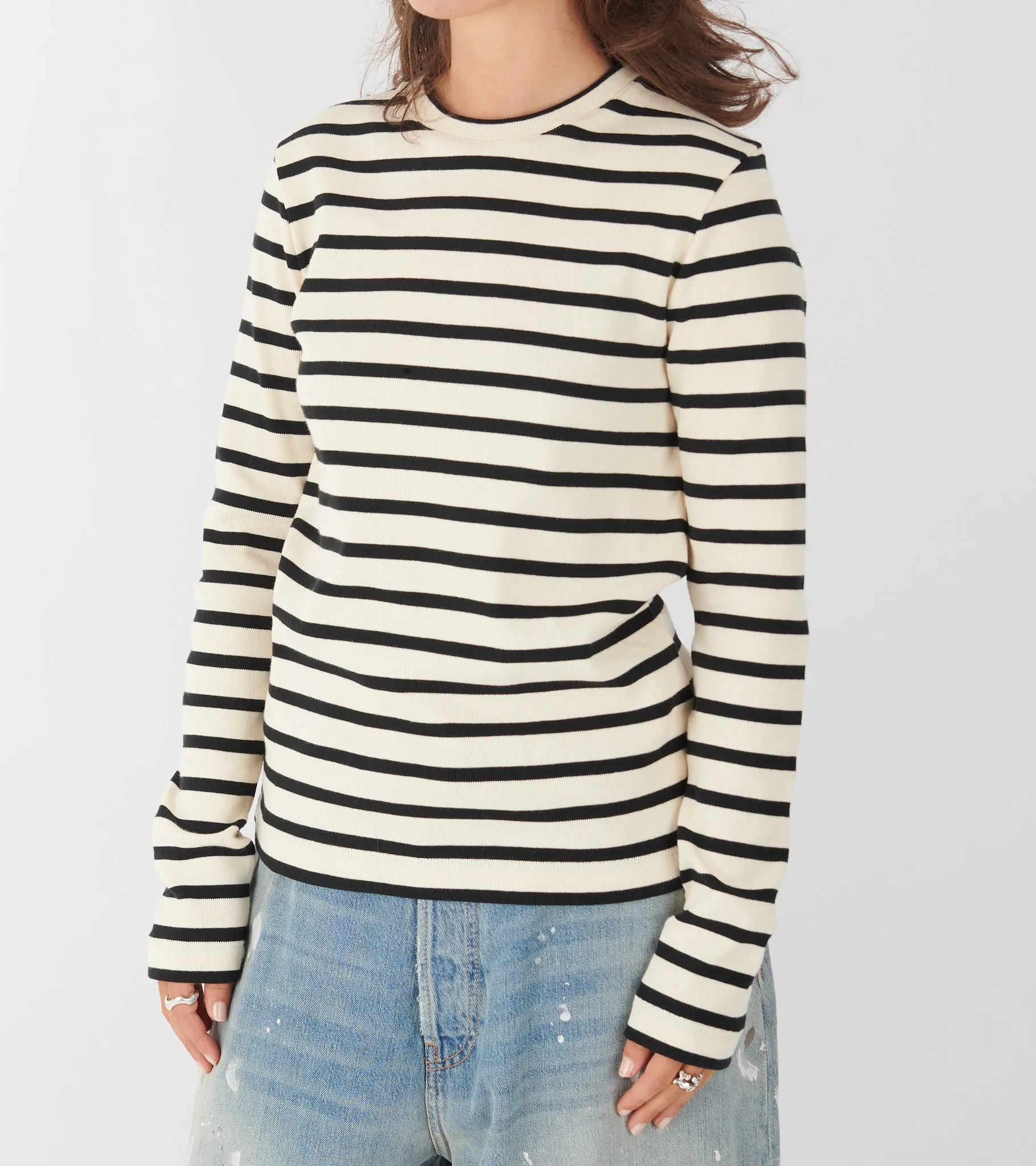 Ribbed Cotton Jersey Stripe L/S T-shirt Bluejay sold by Dr. Adams product image thumbnail 5